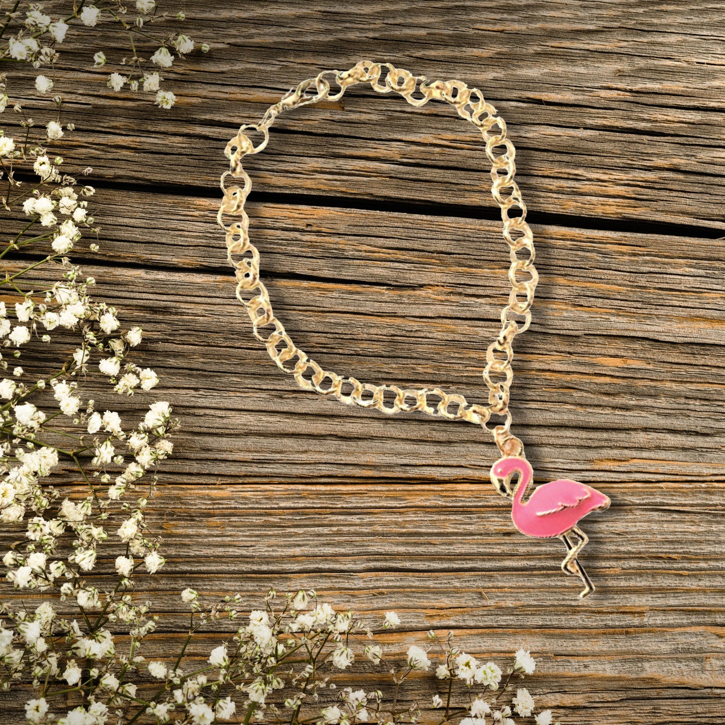 Flamingo Charm Statement Bracelet