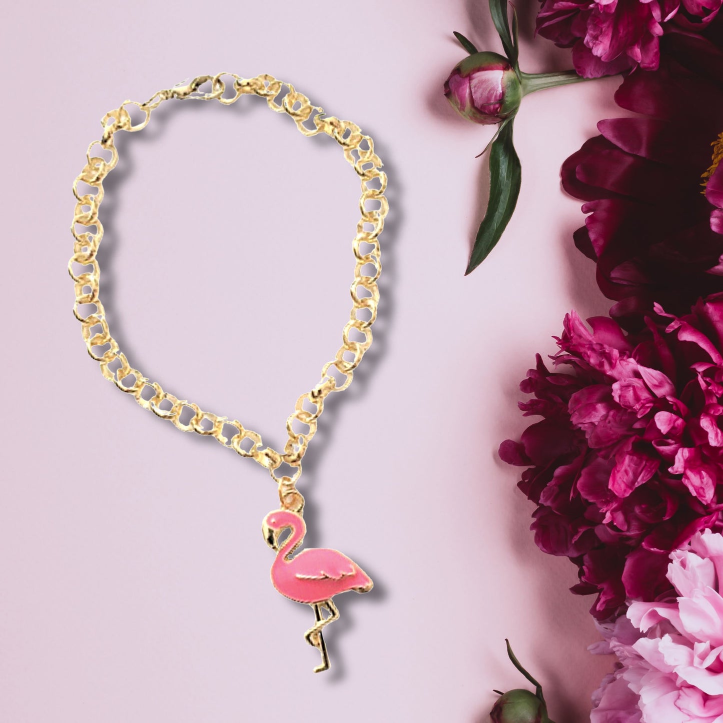 Flamingo Charm Statement Bracelet