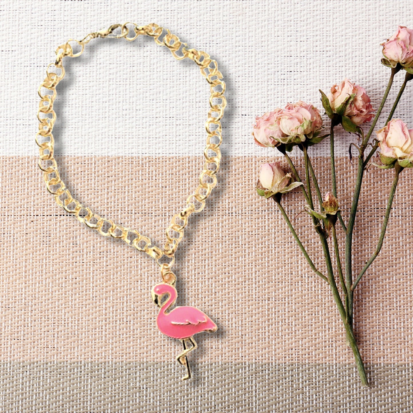 Flamingo Charm Statement Bracelet