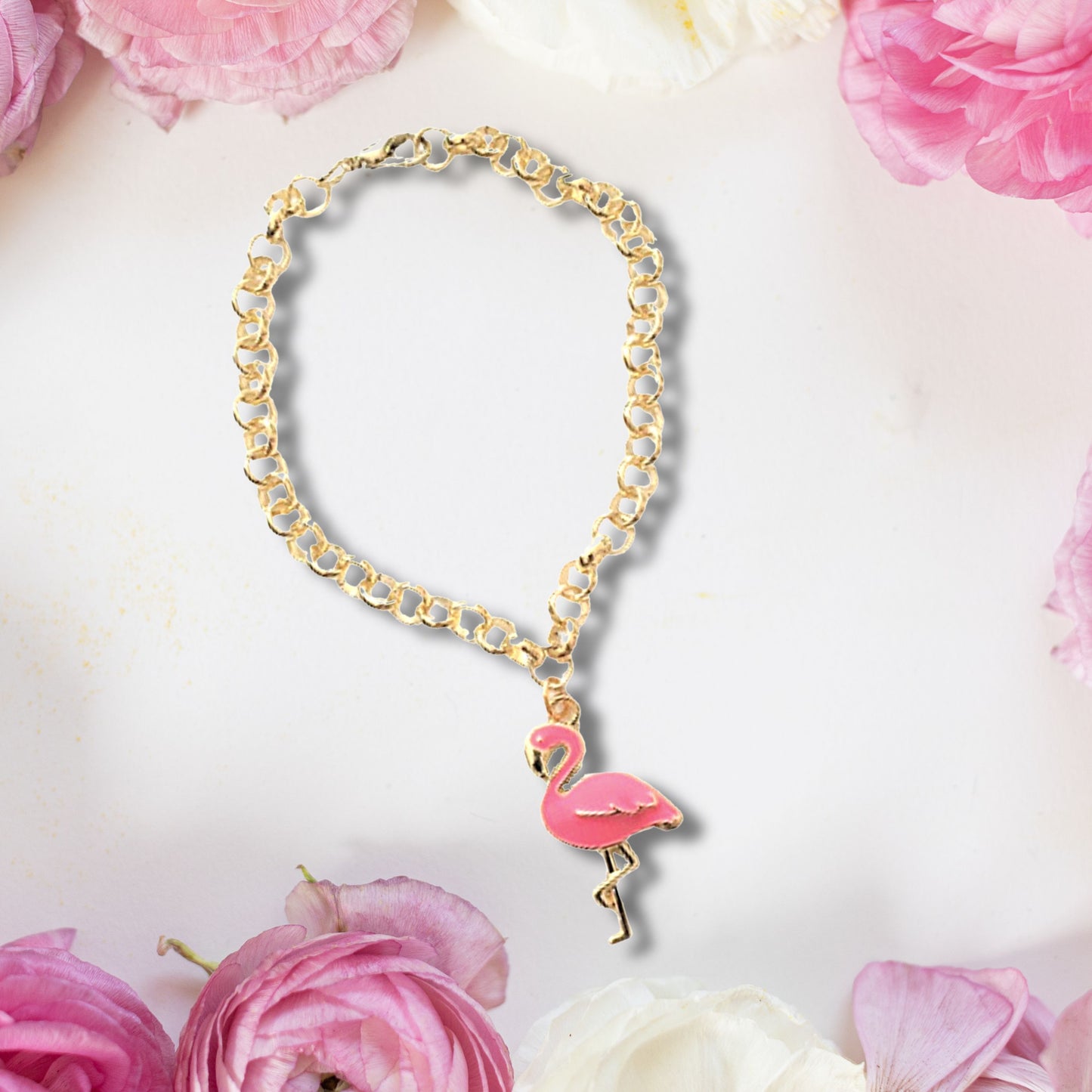 Flamingo Charm Statement Bracelet