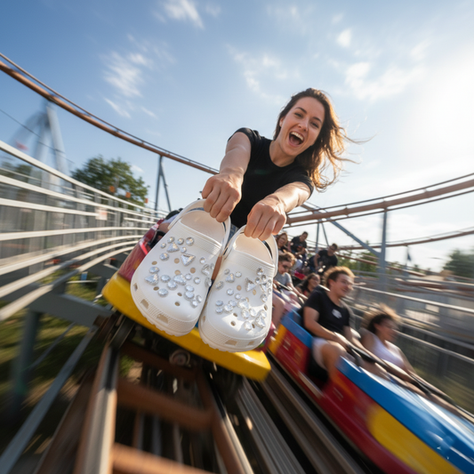Luxury Silver Claw White Jelly Glass Rhinestone Shoe Charms