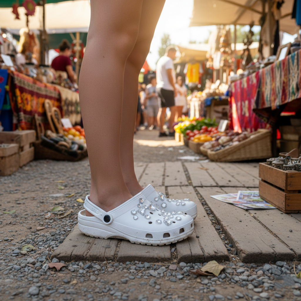 Luxury Silver Claw White Jelly Glass Rhinestone Shoe Charms