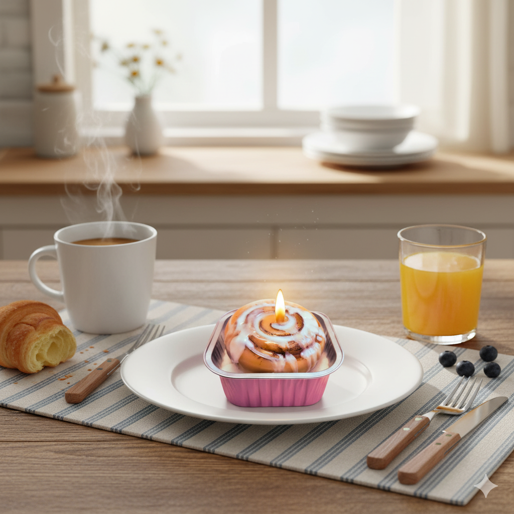 Cafe Delights Cinnamon Bun Scented Soy Wax Candle