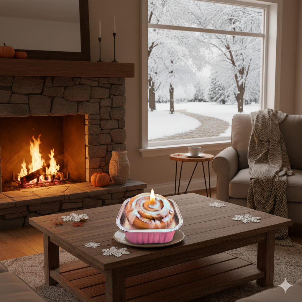 Cafe Delights Cinnamon Bun Scented Soy Wax Candle