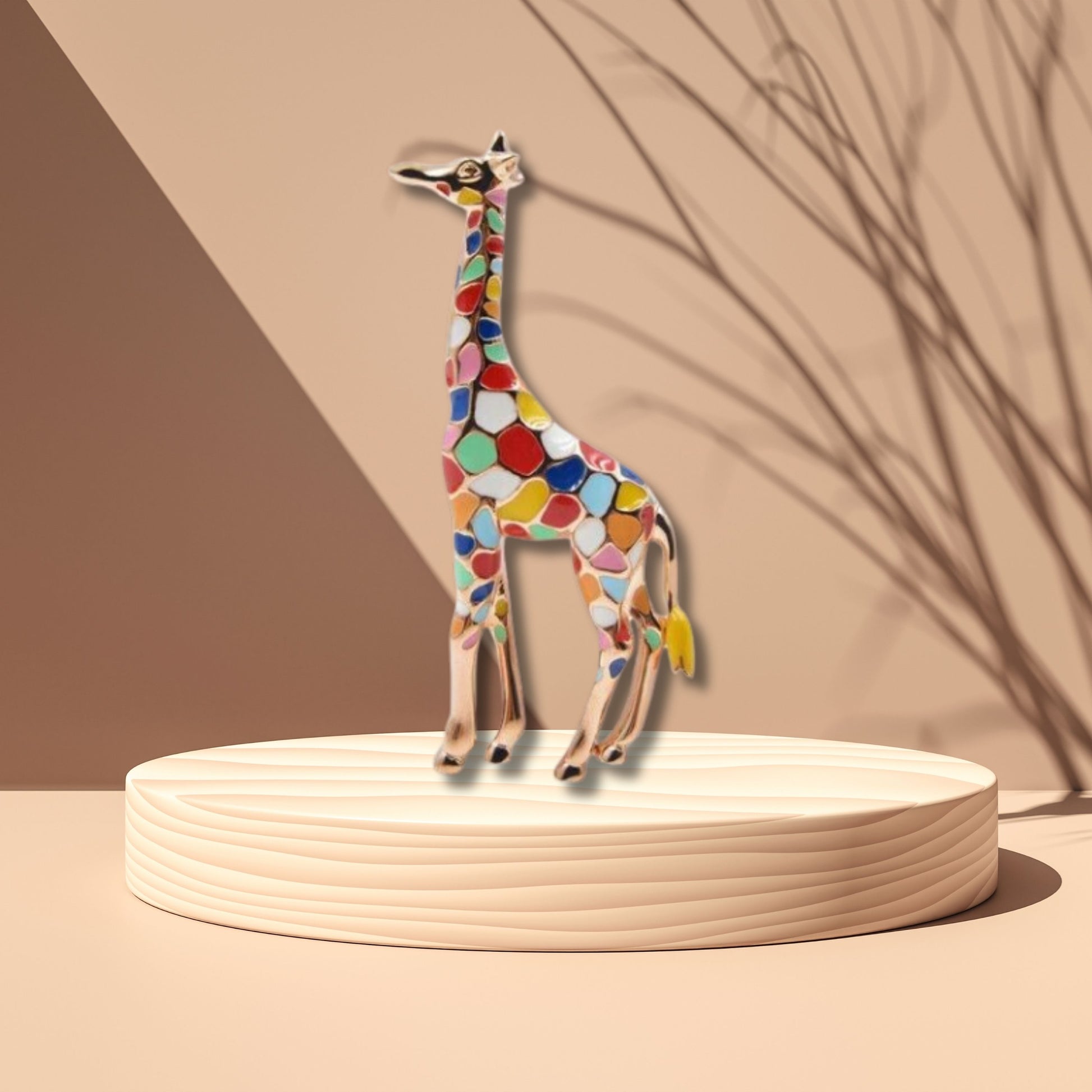 Rainbow Giraffe Statement Brooch