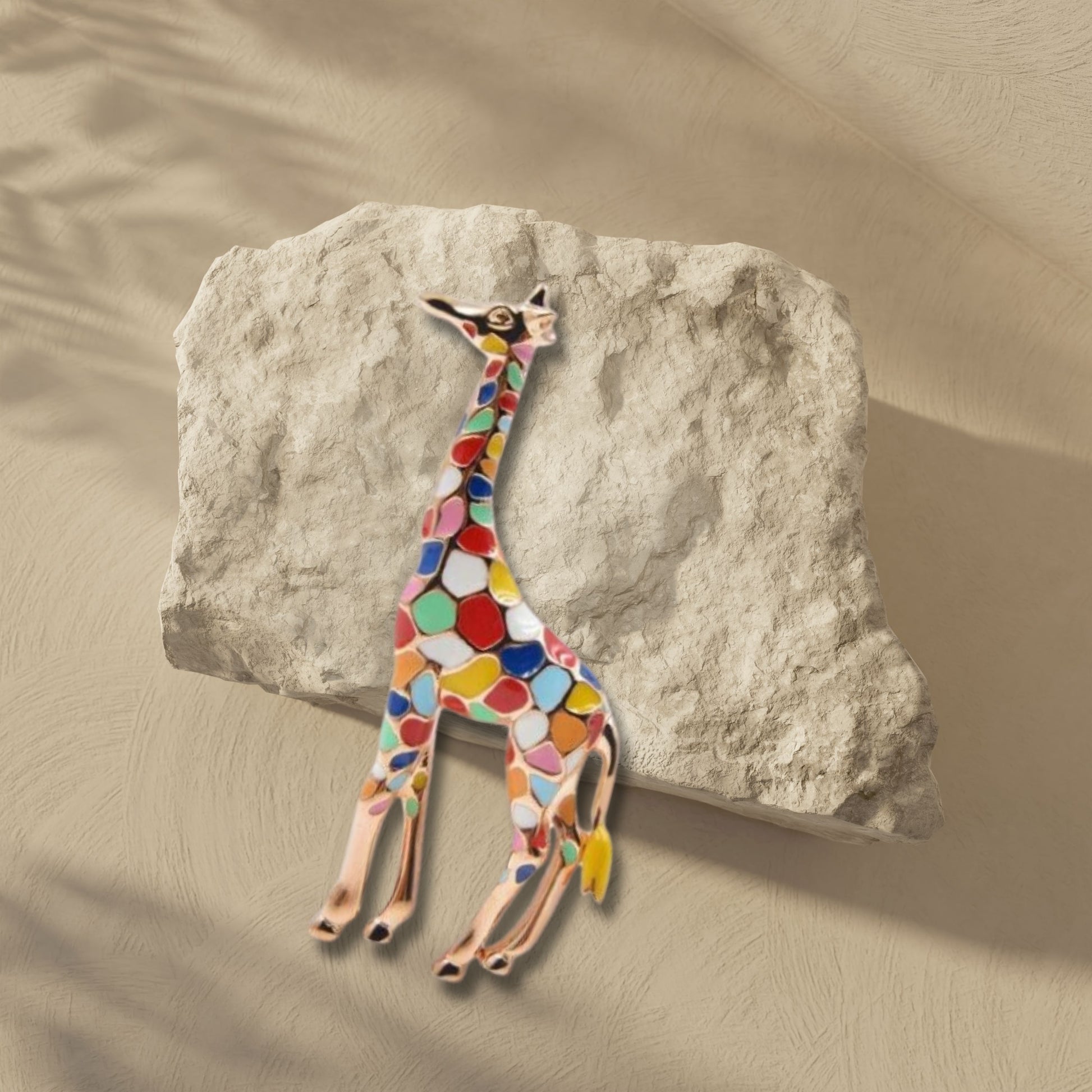 Rainbow Giraffe Statement Brooch