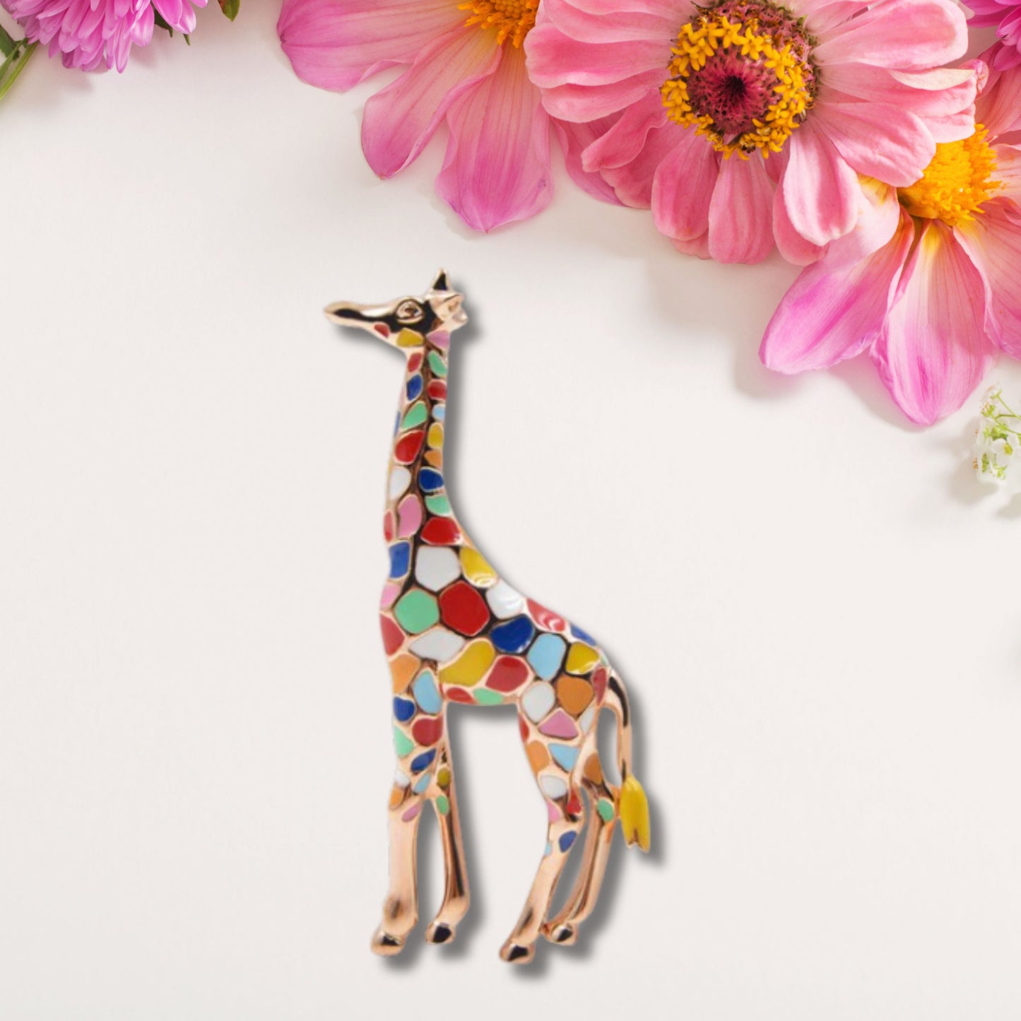 Rainbow Giraffe Statement Brooch