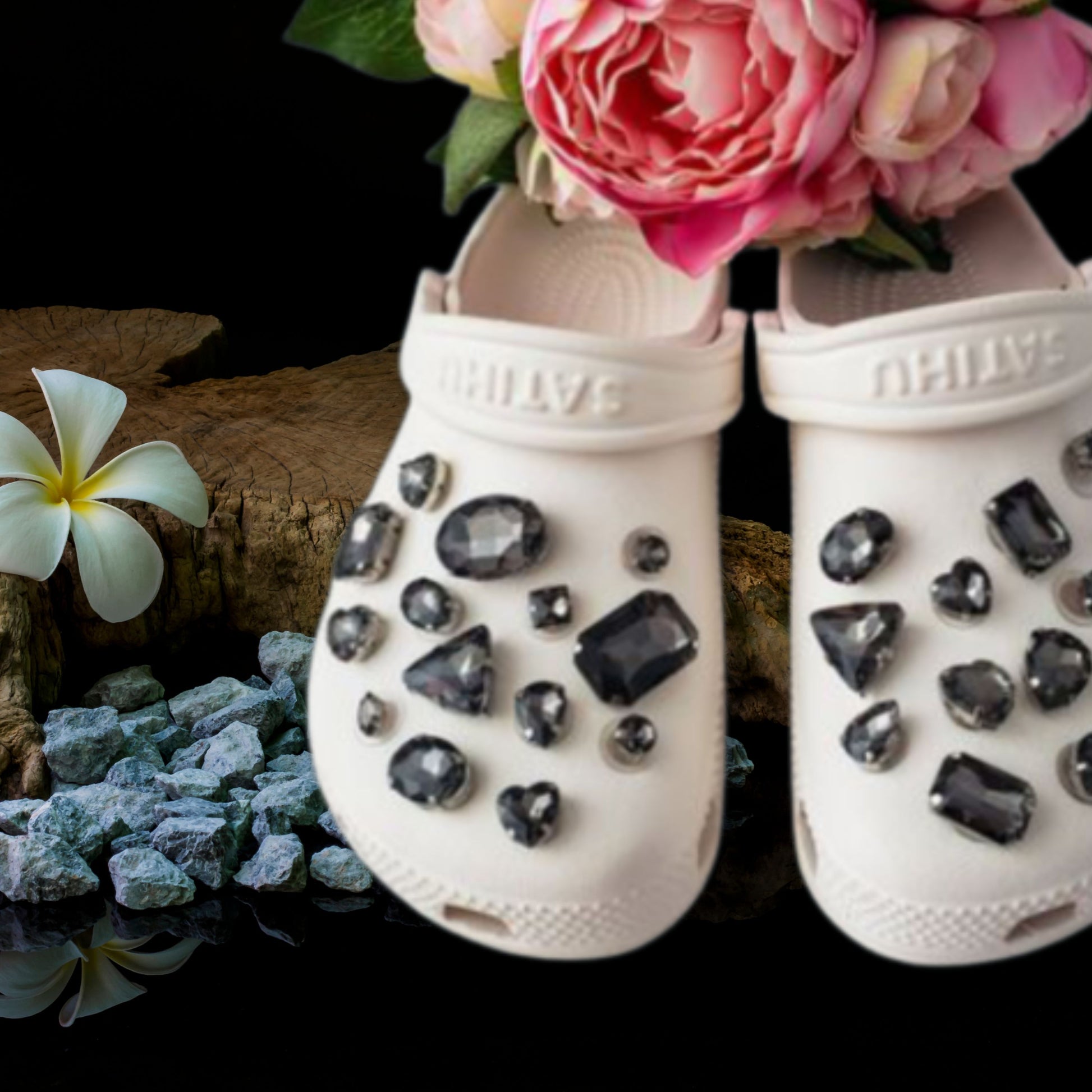 Crocs Charms Graphite Glass Rhinestone Shoe Charms