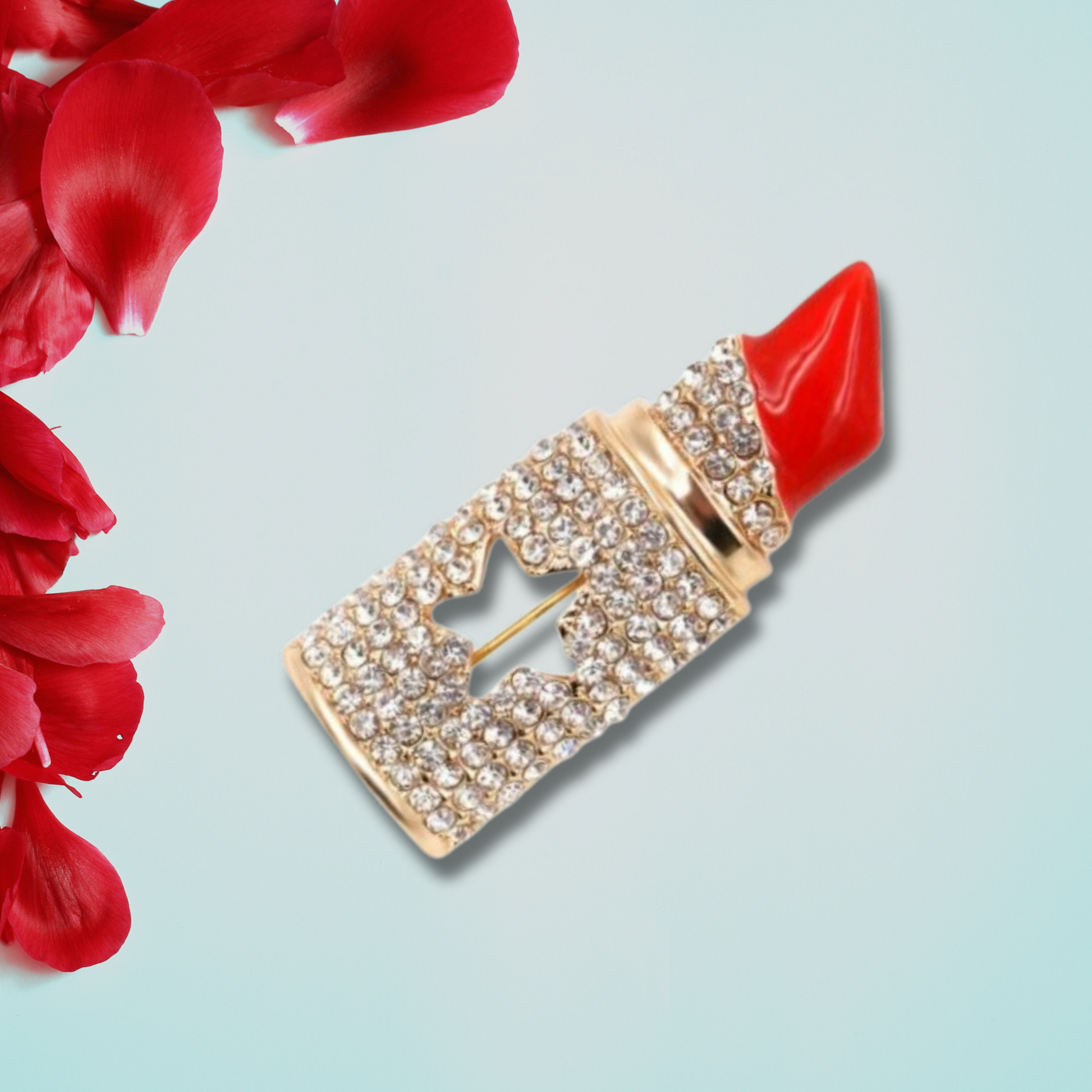 Lipstick Bling Fashion Brooch