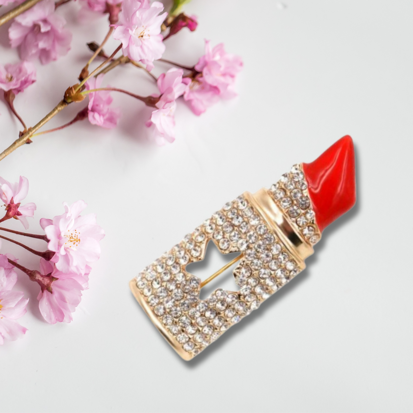 Lipstick Bling Fashion Brooch