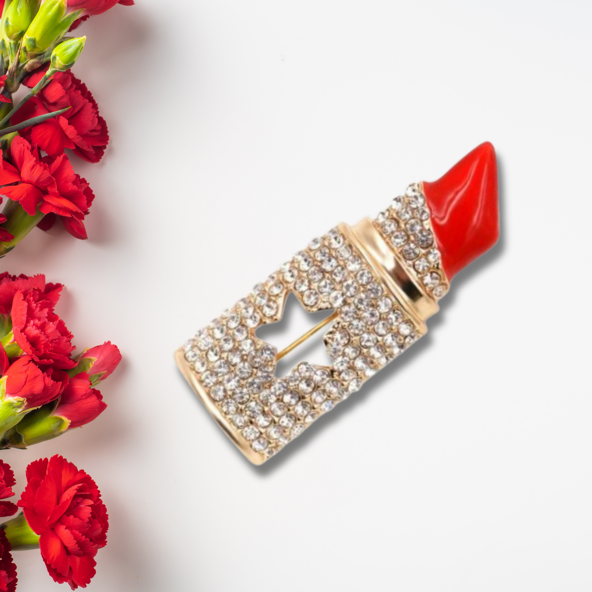 Lipstick Bling Fashion Brooch