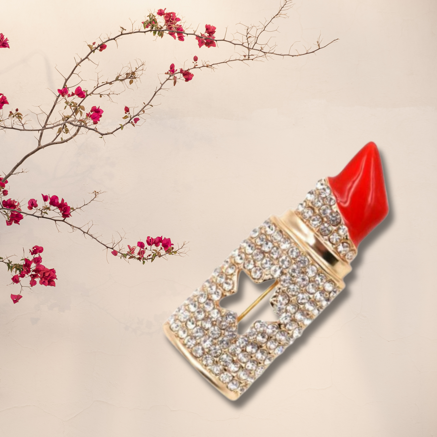 Lipstick Bling Fashion Brooch