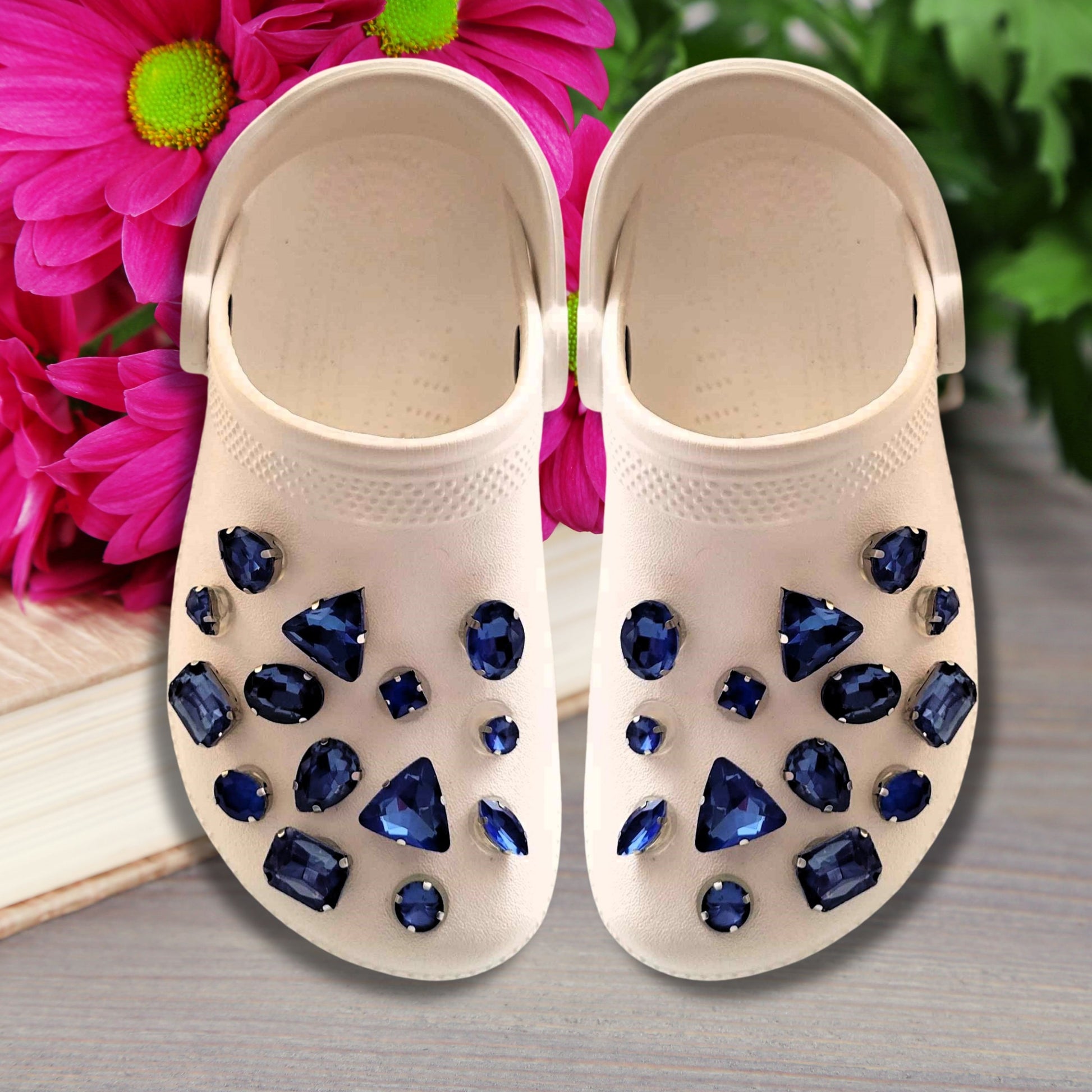 Crocs Charms Navy Blue Jelly Rhinestone Shoe Charms