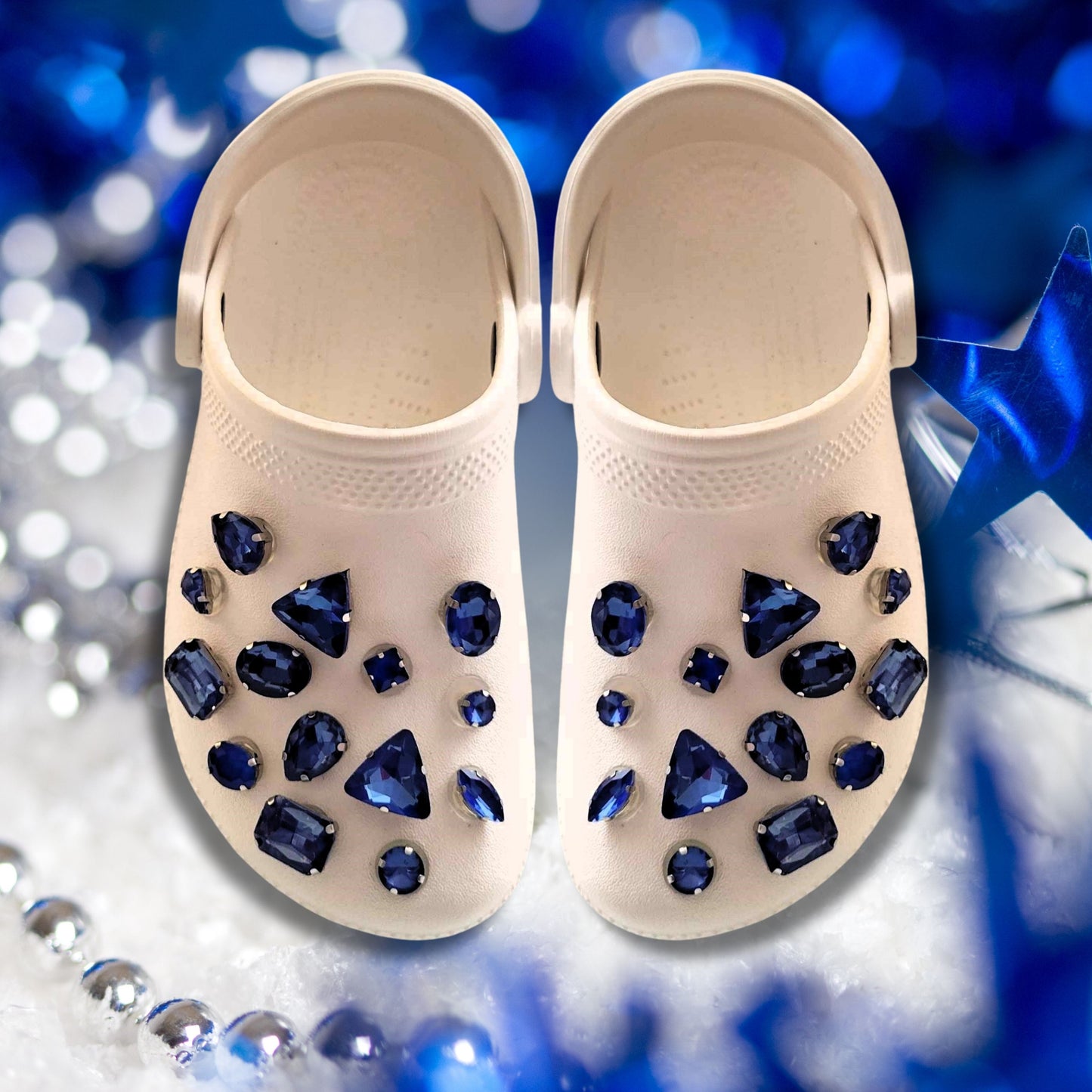 Crocs Charms Navy Blue Jelly Rhinestone Shoe Charms