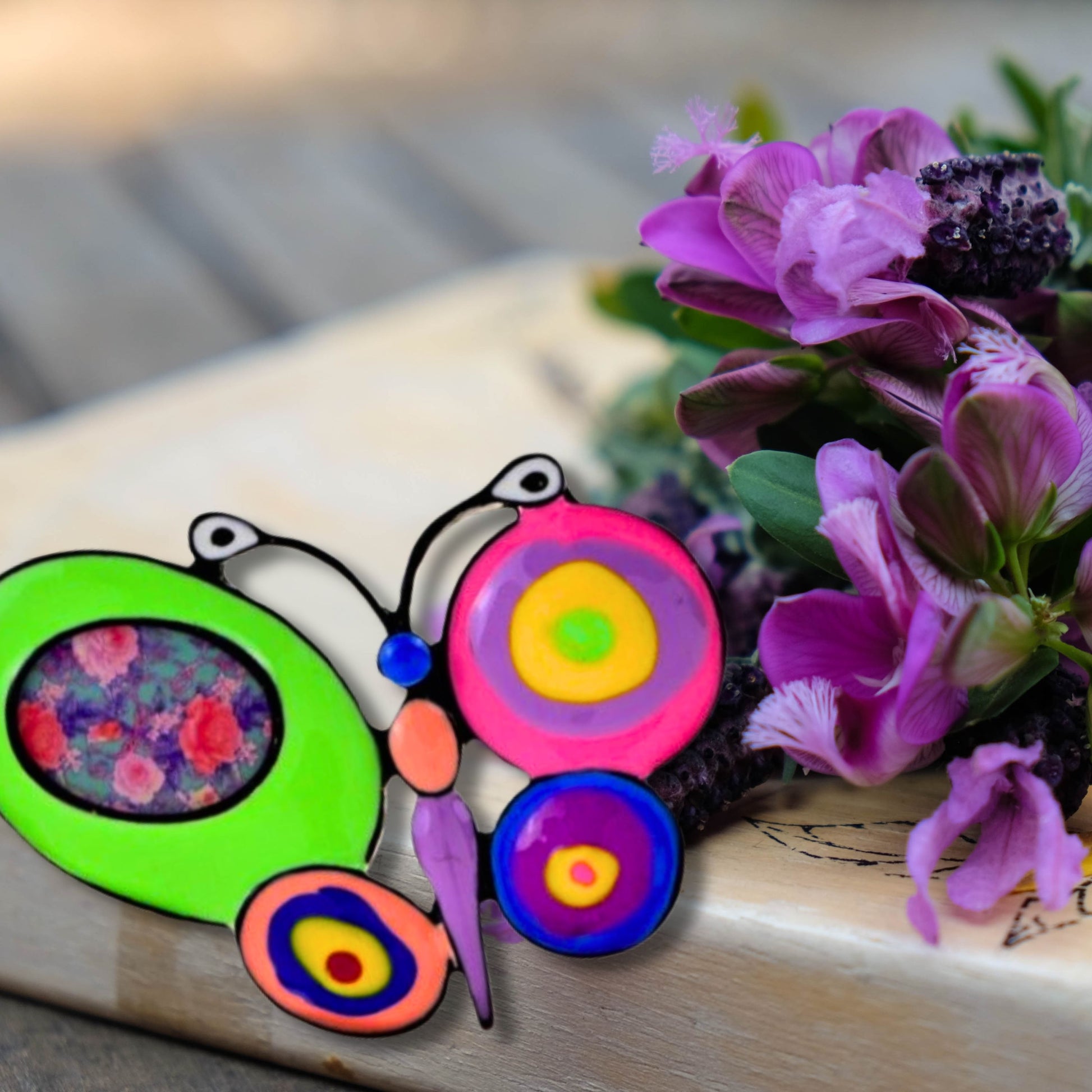 Neon Butterfly Fashion Brooch