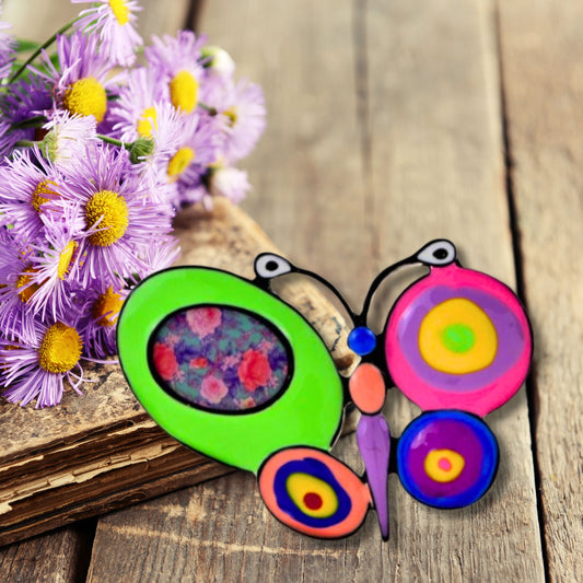 Neon Butterfly Fashion Brooch