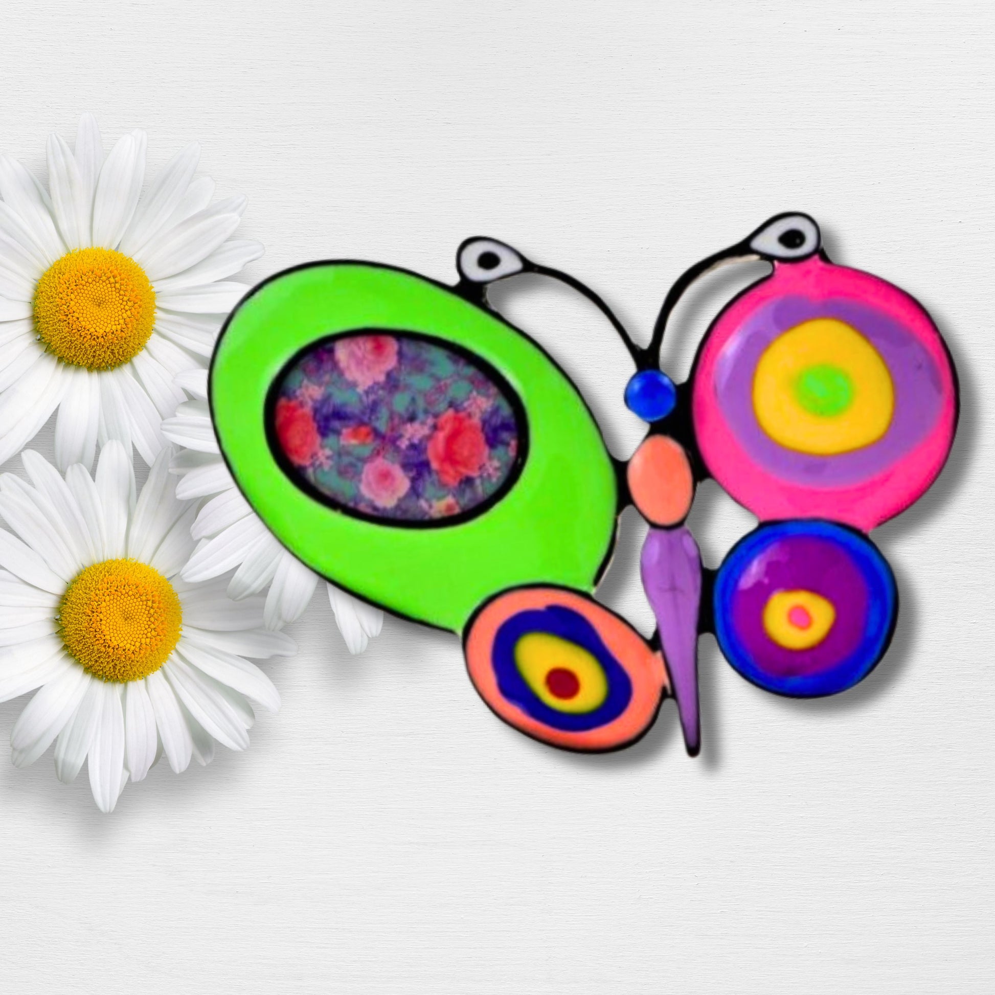 Neon Butterfly Fashion Brooch