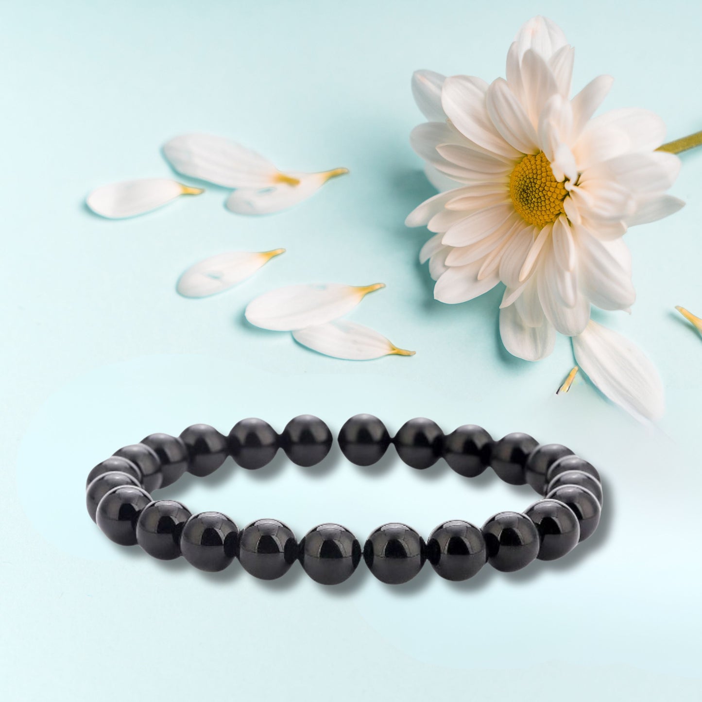 Natural Healing Black Onyx Bead Bracelet