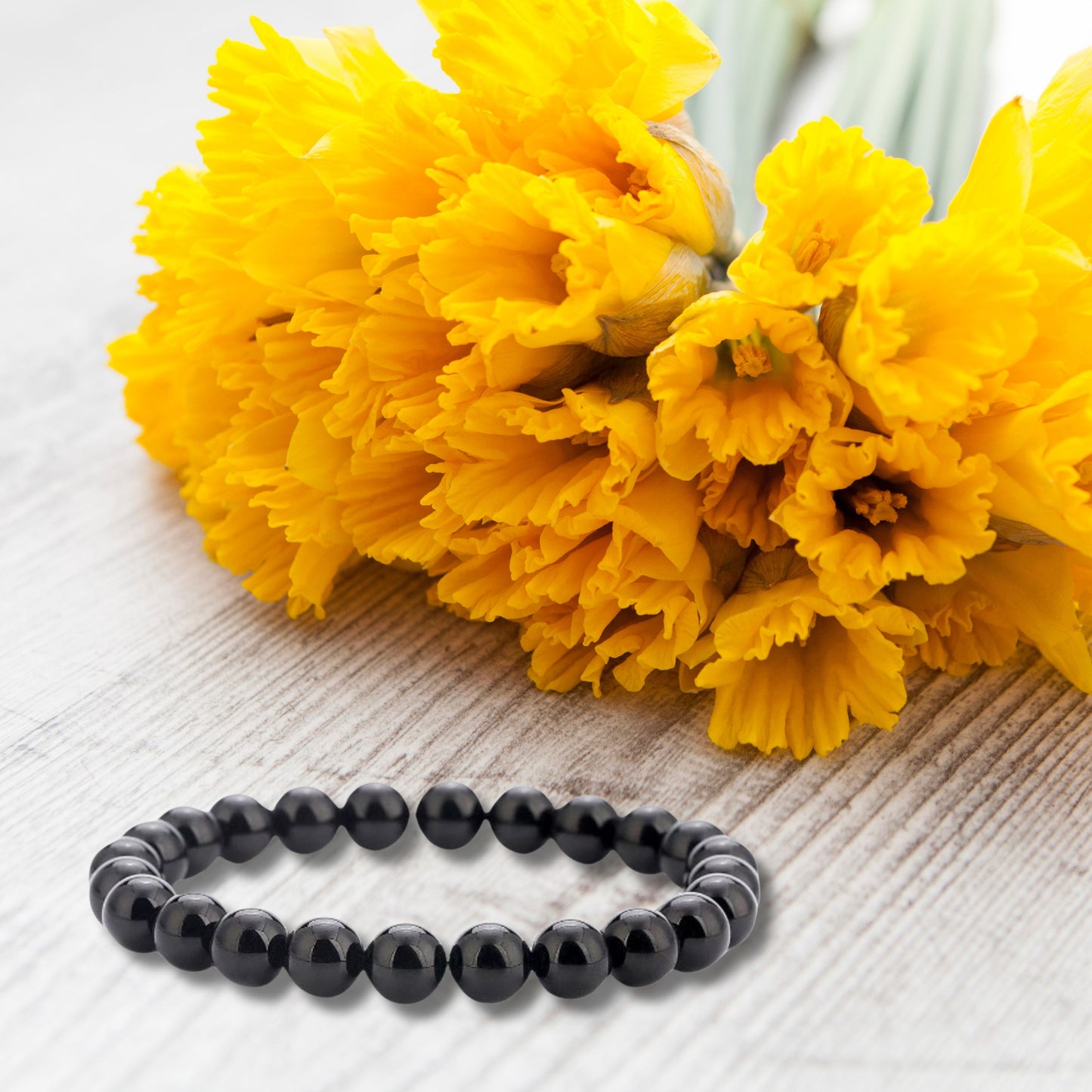 Natural Healing Black Onyx Bead Bracelet