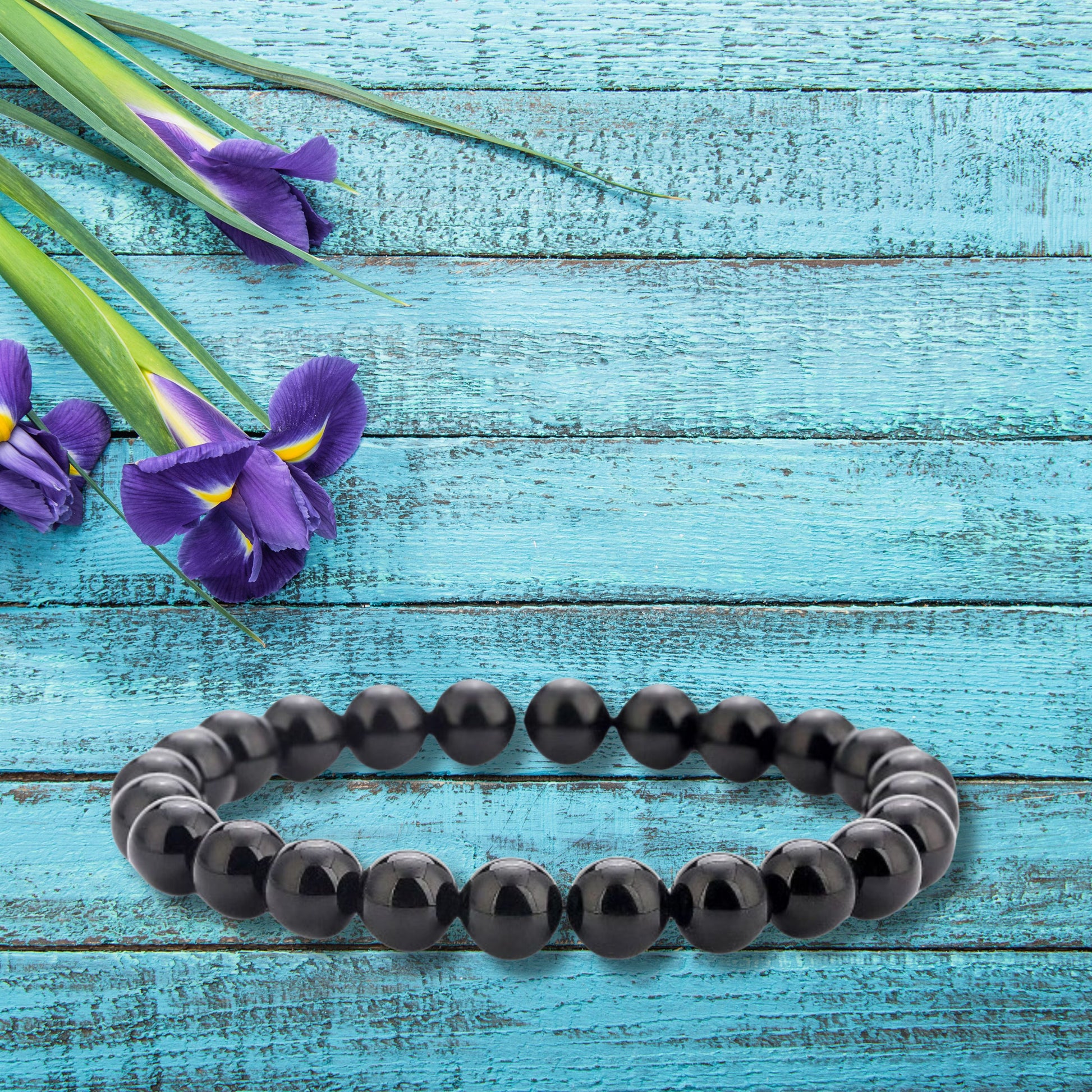 Natural Healing Black Onyx Bead Bracelet