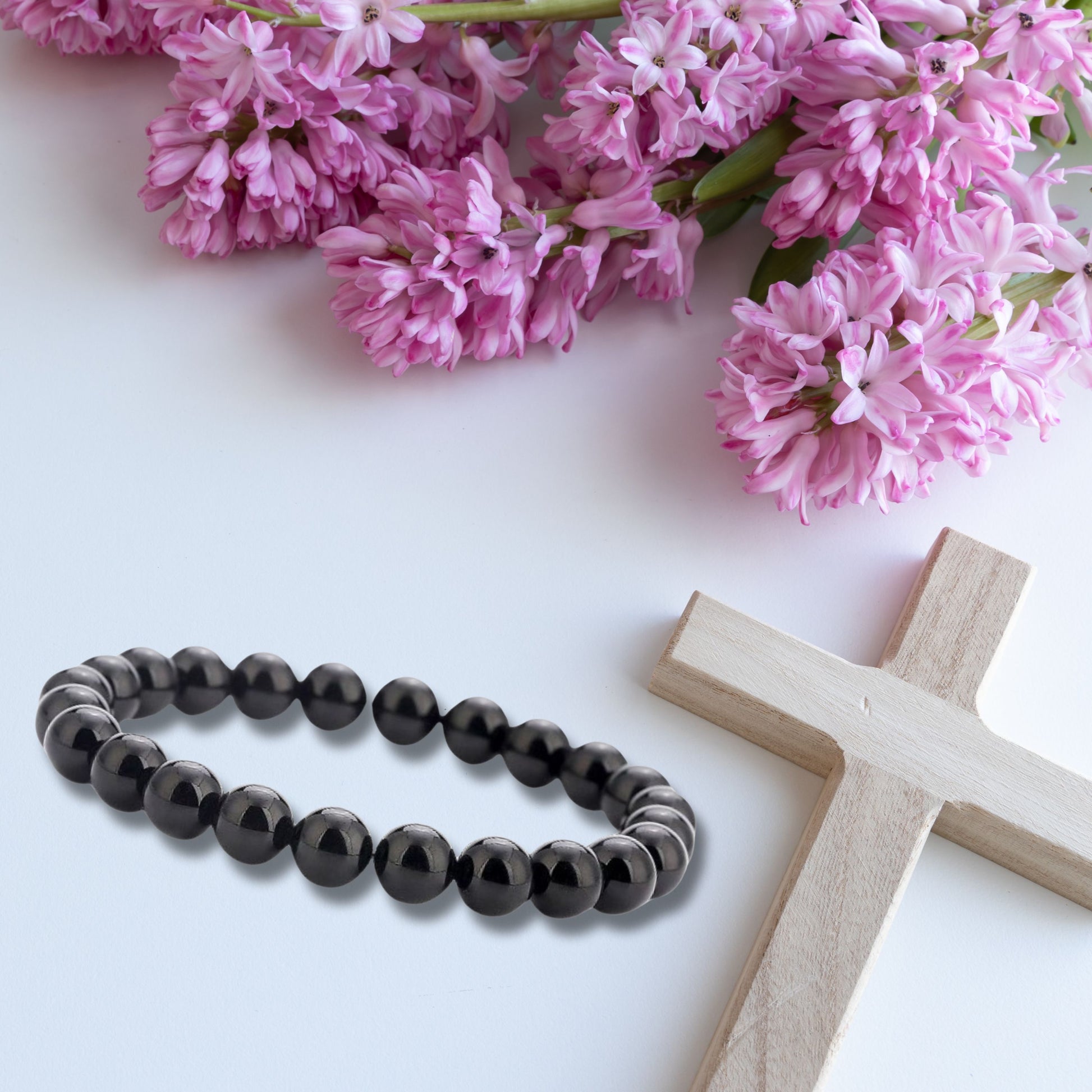 Natural Healing Black Onyx Bead Bracelet