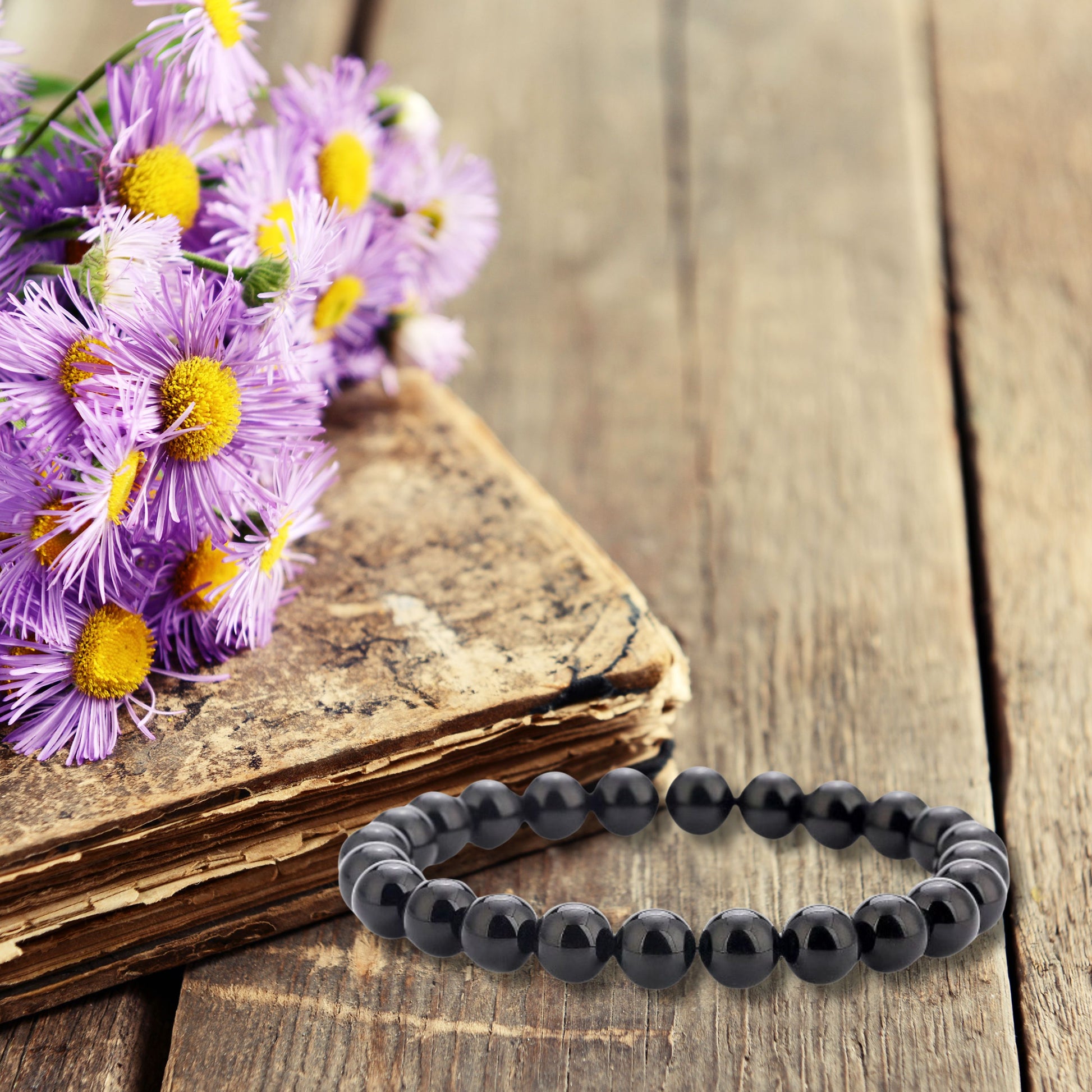 Natural Healing Black Onyx Bead Bracelet