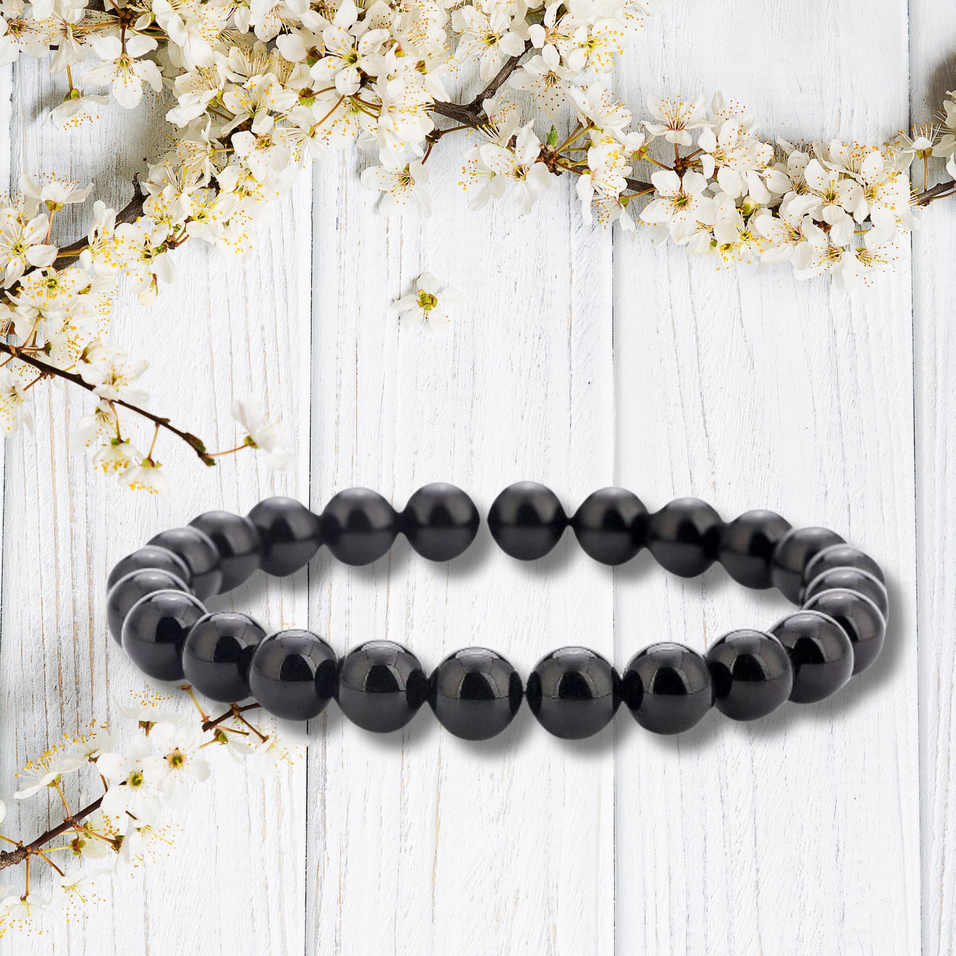 Natural Healing Black Onyx Bead Bracelet