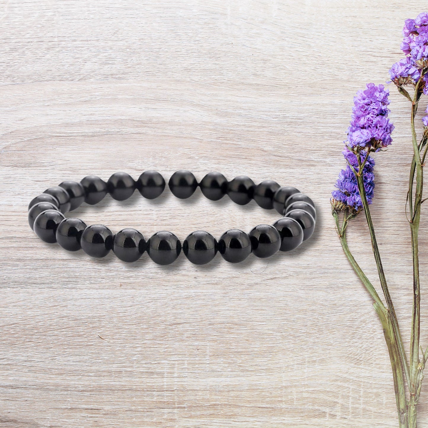 Natural Healing Black Onyx Bead Bracelet