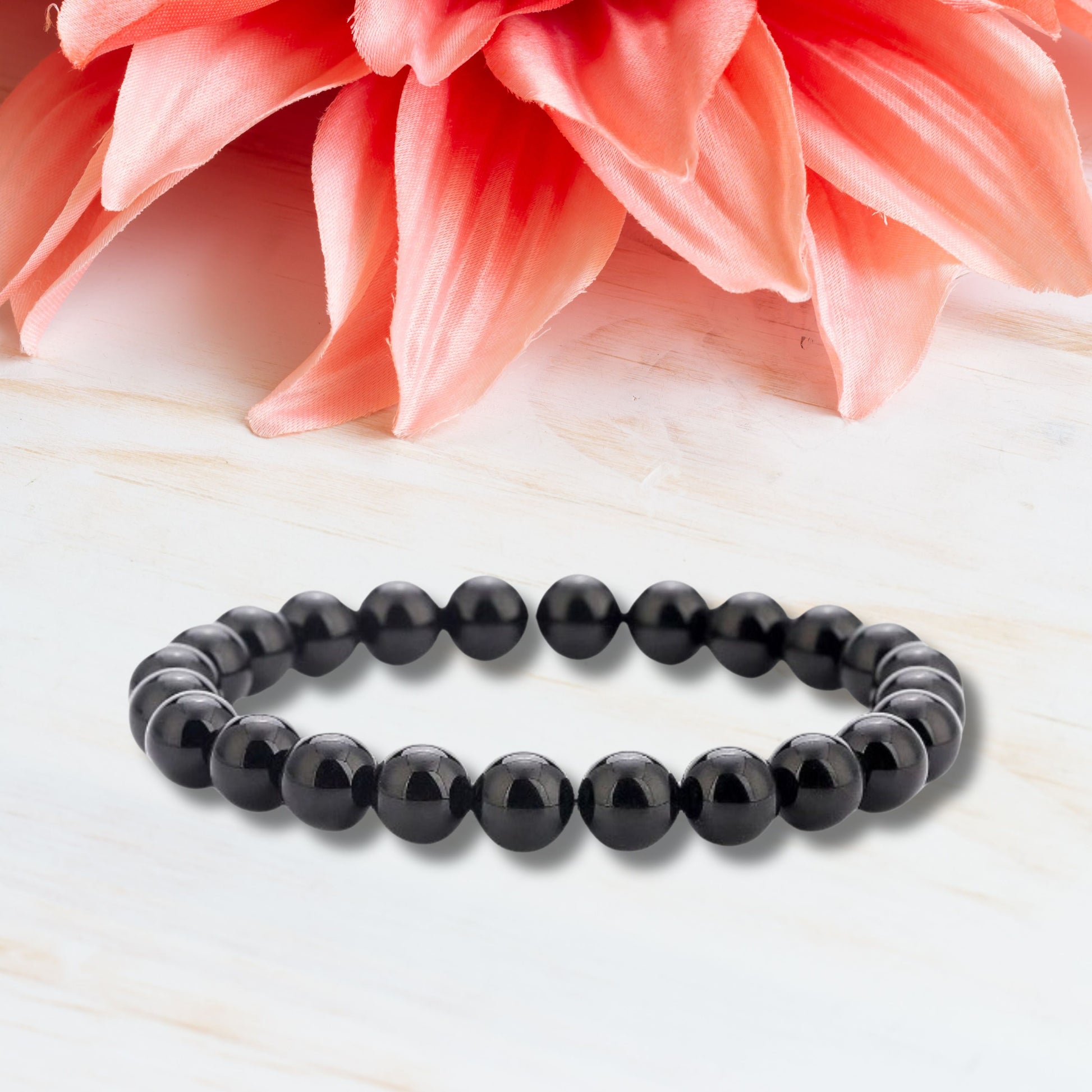 Natural Healing Black Onyx Bead Bracelet