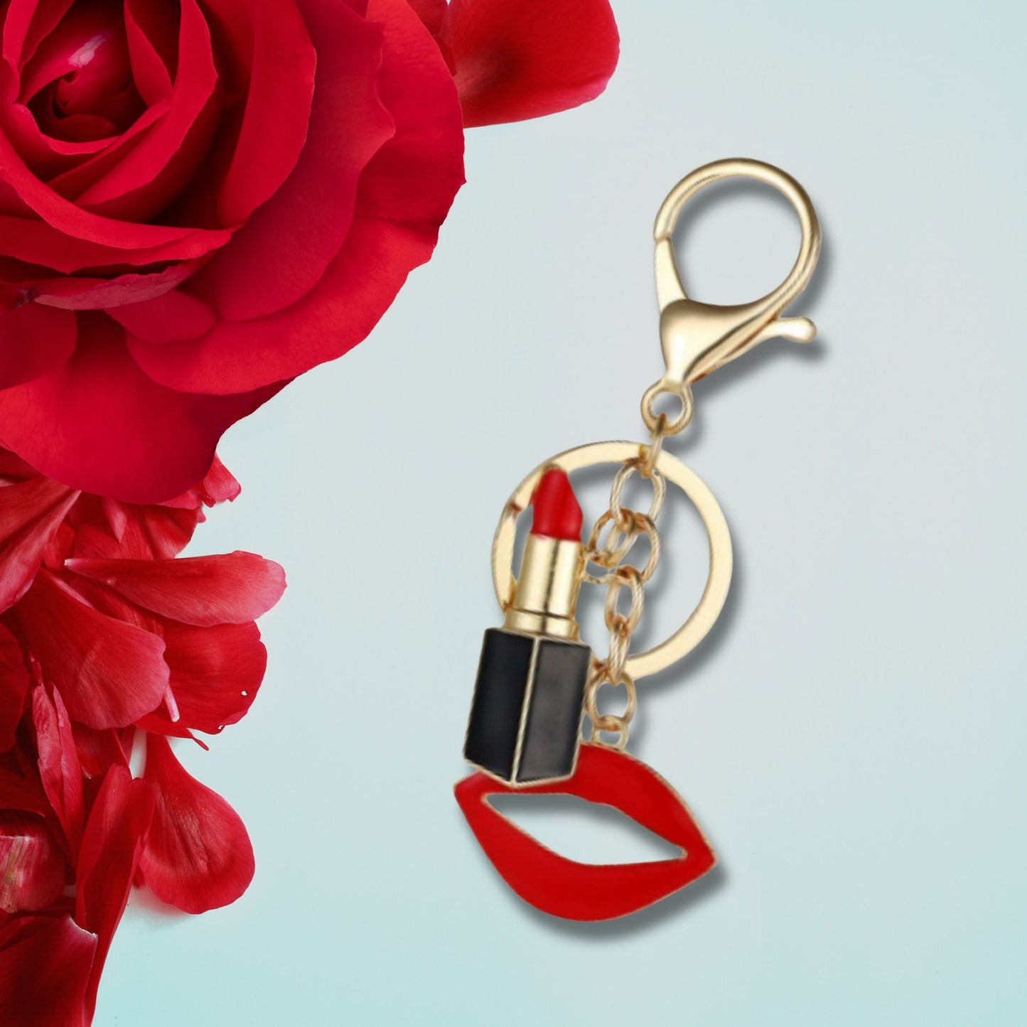 Fashion Bling Luxury Glam Lipstick Makeup Keychain