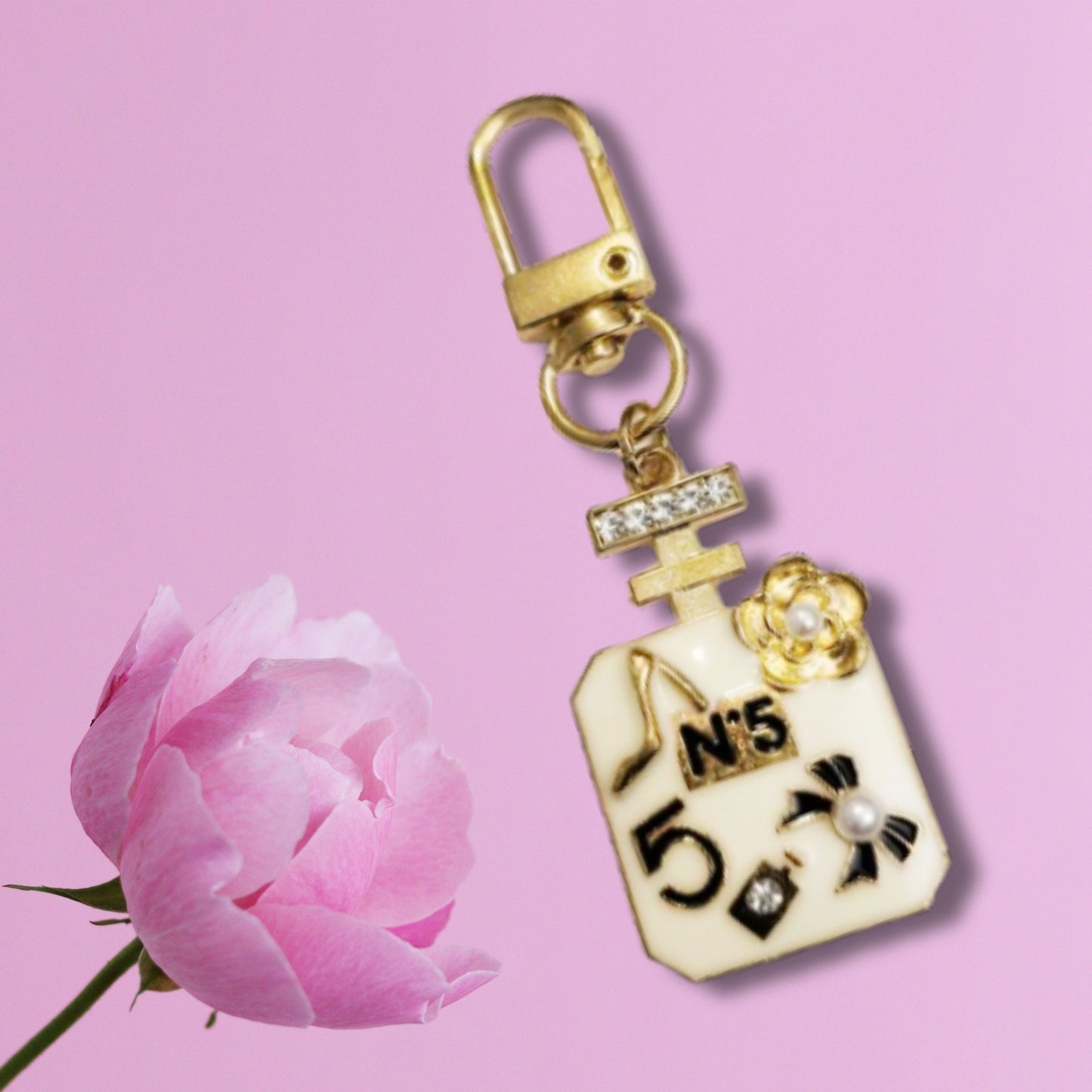 Gold Perfume Keychain Purse Tag
