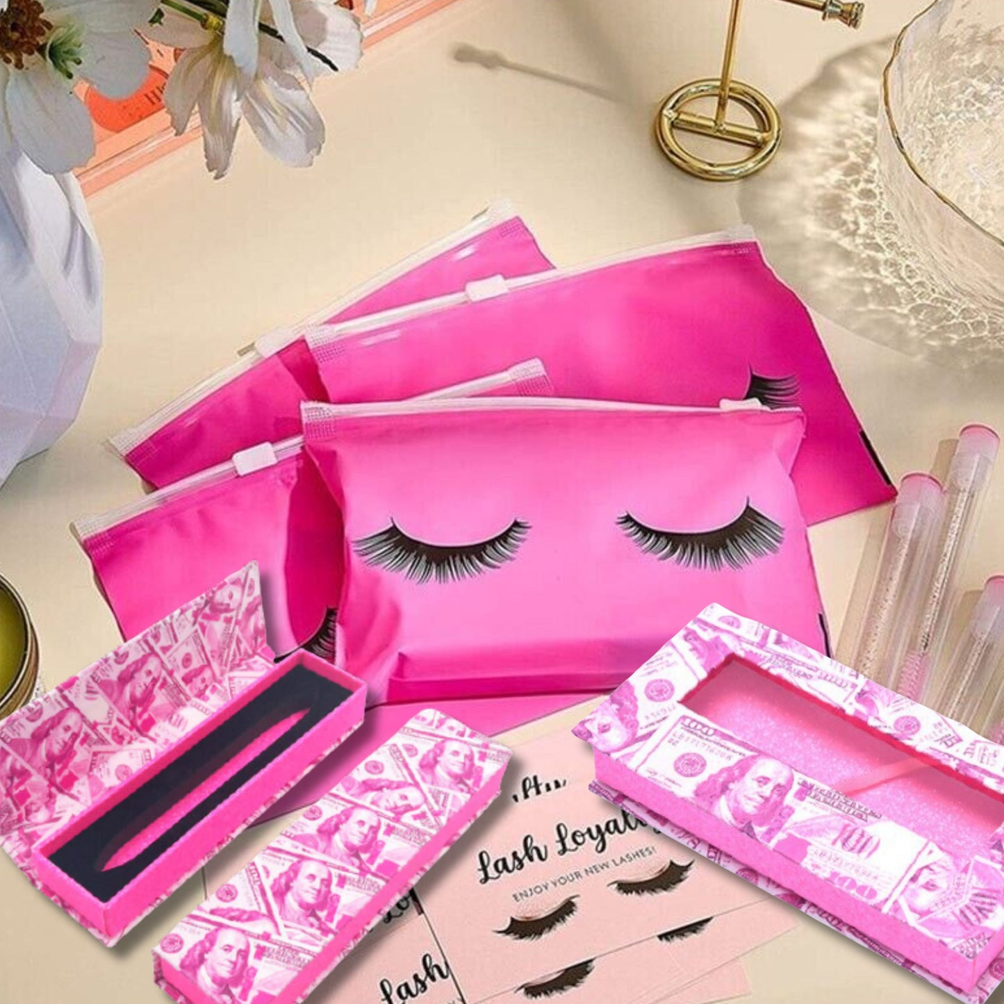 Hot Pink Lash Storage Travel Kit