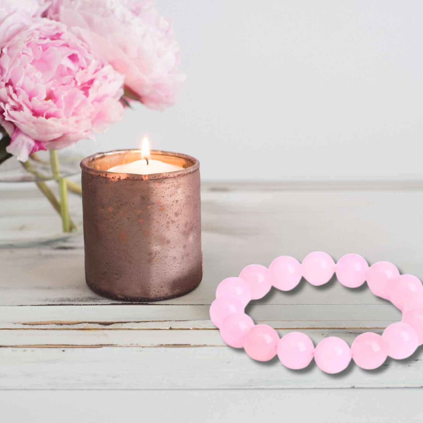 Natural Healing Pure Rose Quartz Stretch Bracelet