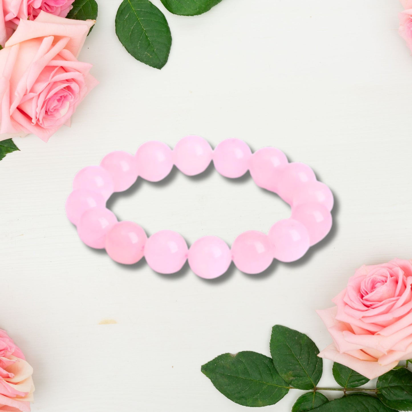 Natural Healing Pure Rose Quartz Stretch Bracelet