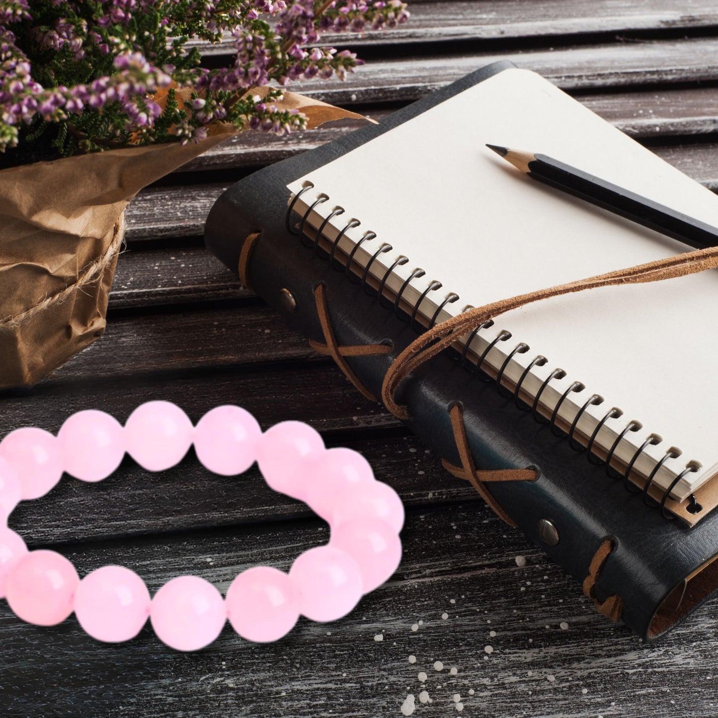 Natural Healing Pure Rose Quartz Stretch Bracelet