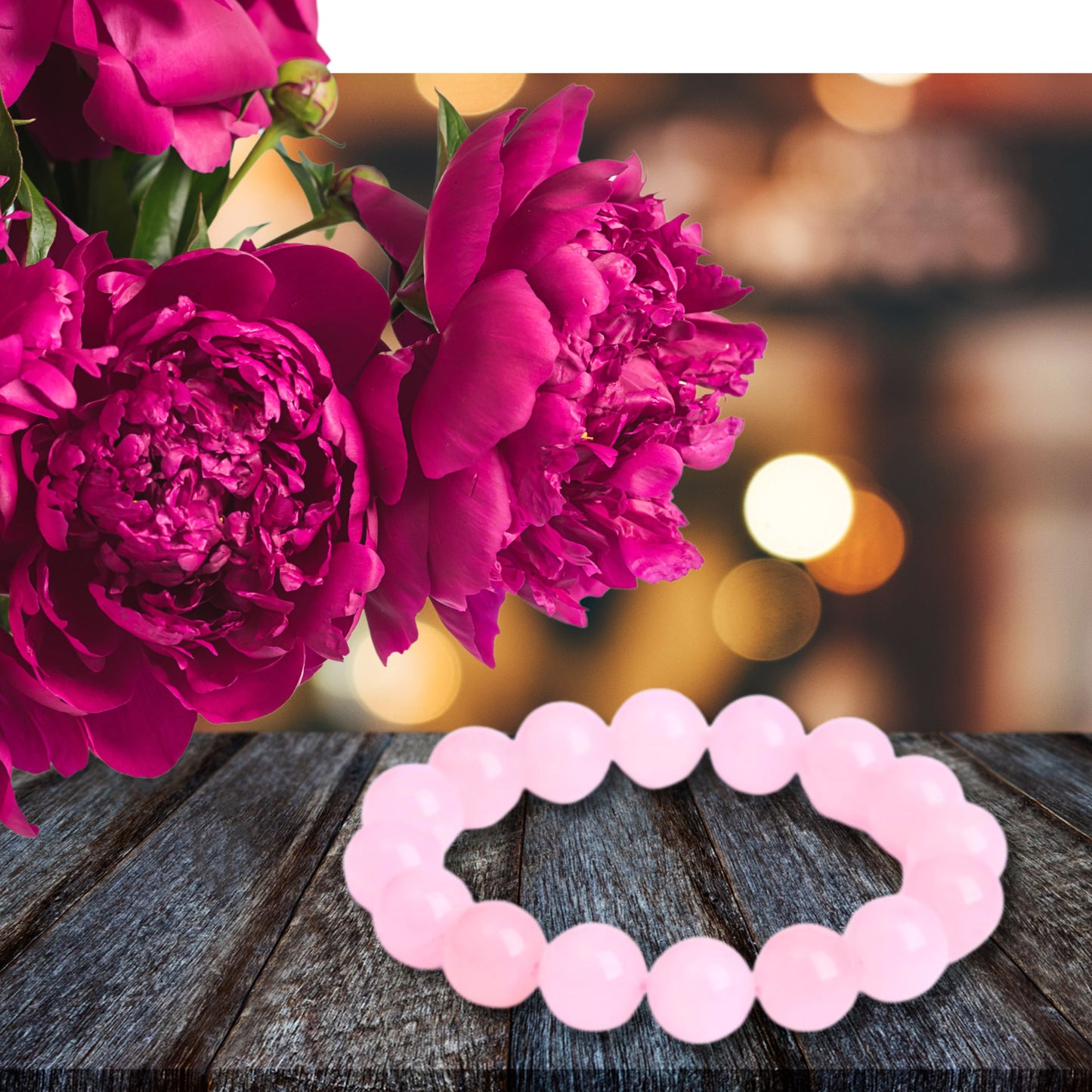 Natural Healing Pure Rose Quartz Stretch Bracelet