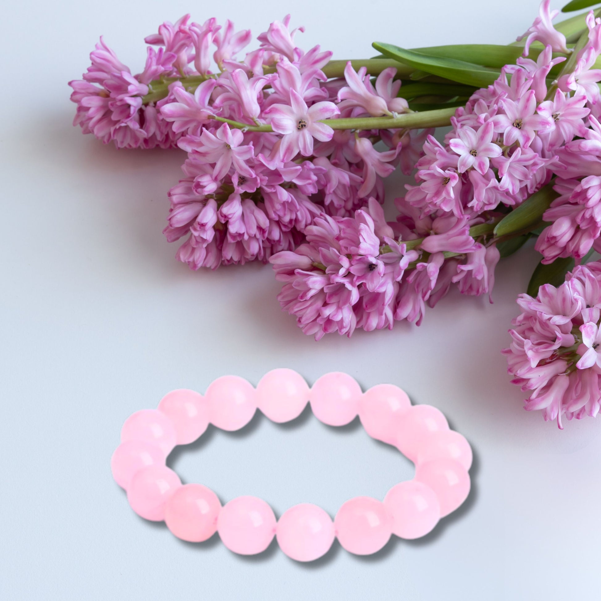 Natural Healing Pure Rose Quartz Stretch Bracelet