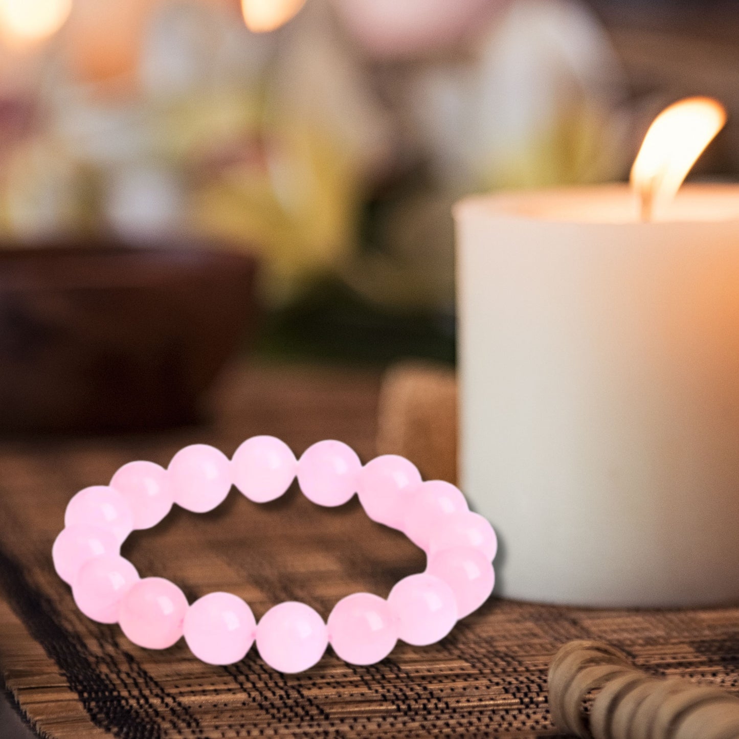 Natural Healing Pure Rose Quartz Stretch Bracelet