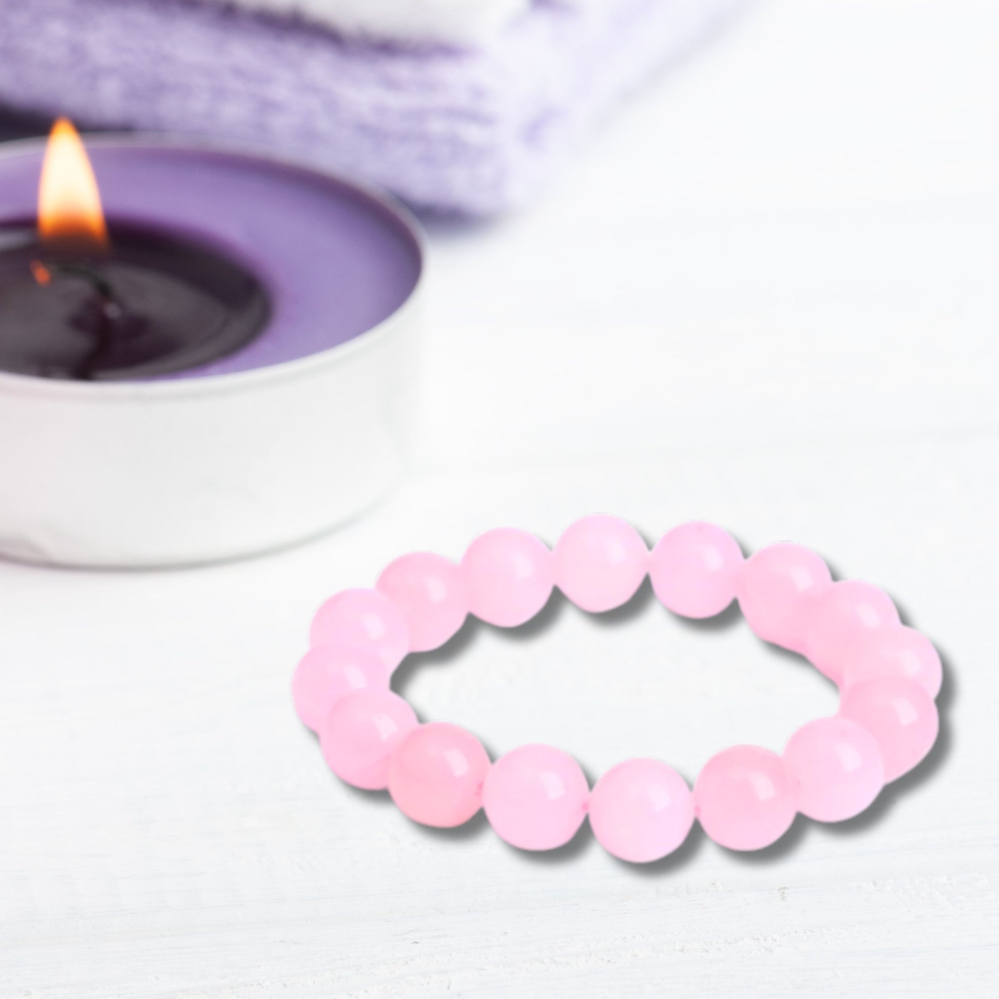 Natural Healing Pure Rose Quartz Stretch Bracelet