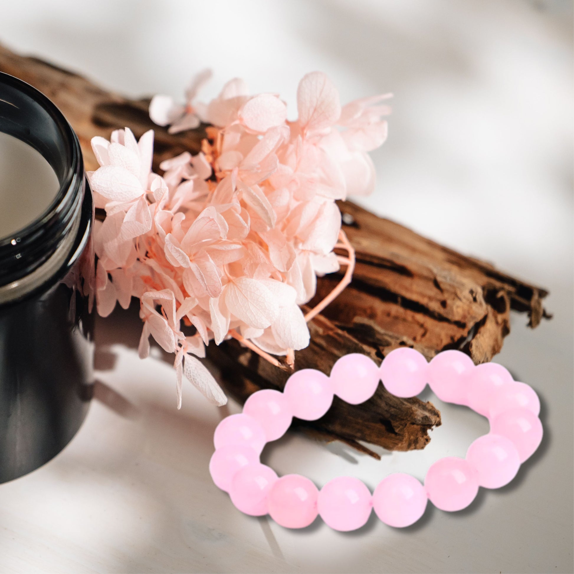 Natural Healing Pure Rose Quartz Stretch Bracelet