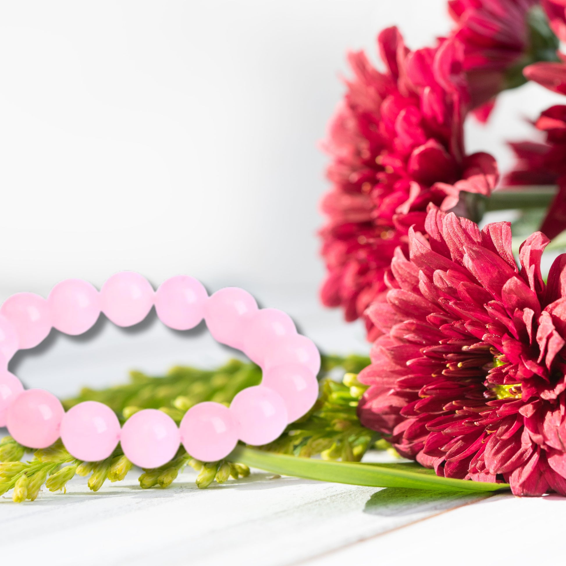 Natural Healing Pure Rose Quartz Stretch Bracelet