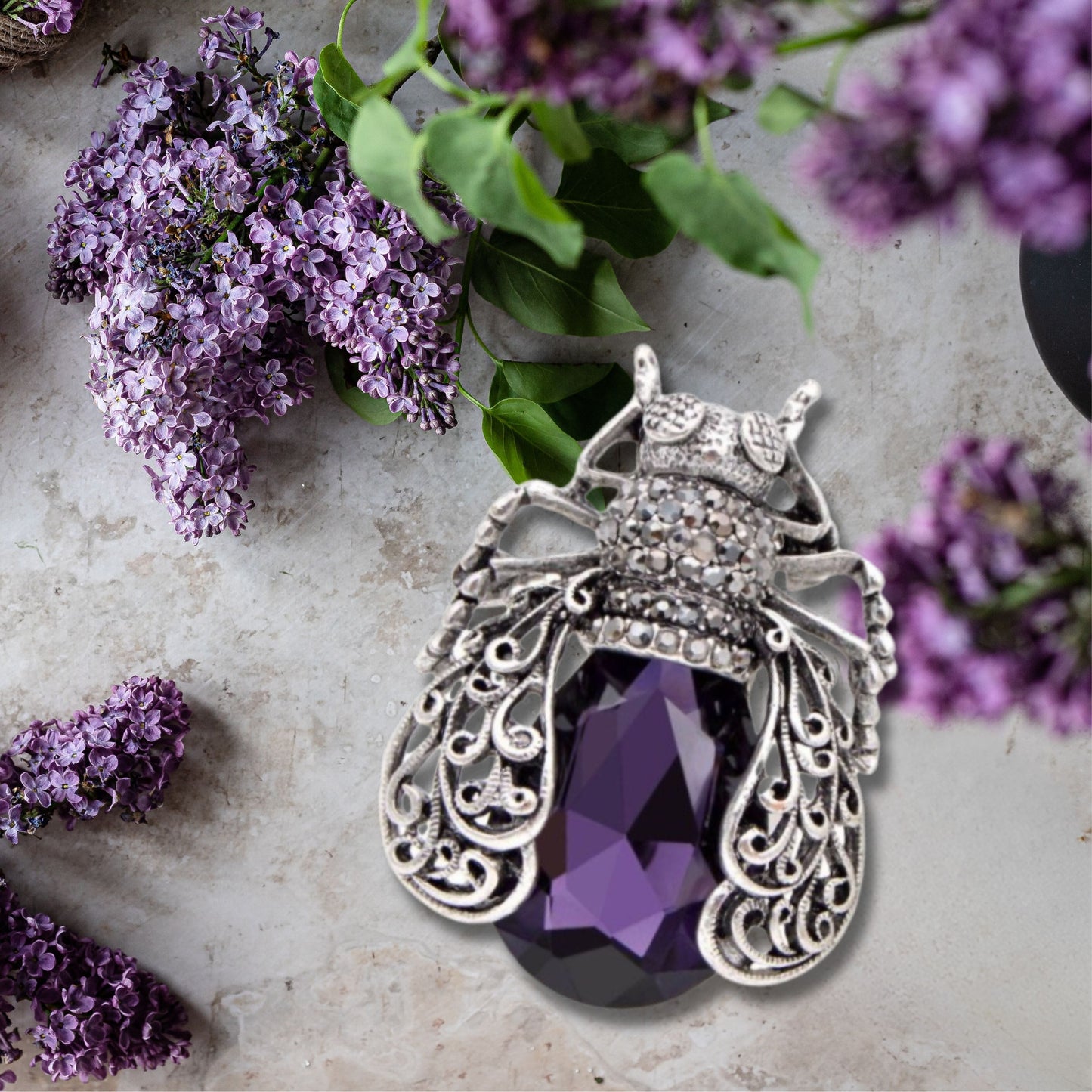 Rhinestone Beetle Brooch Pin Collection