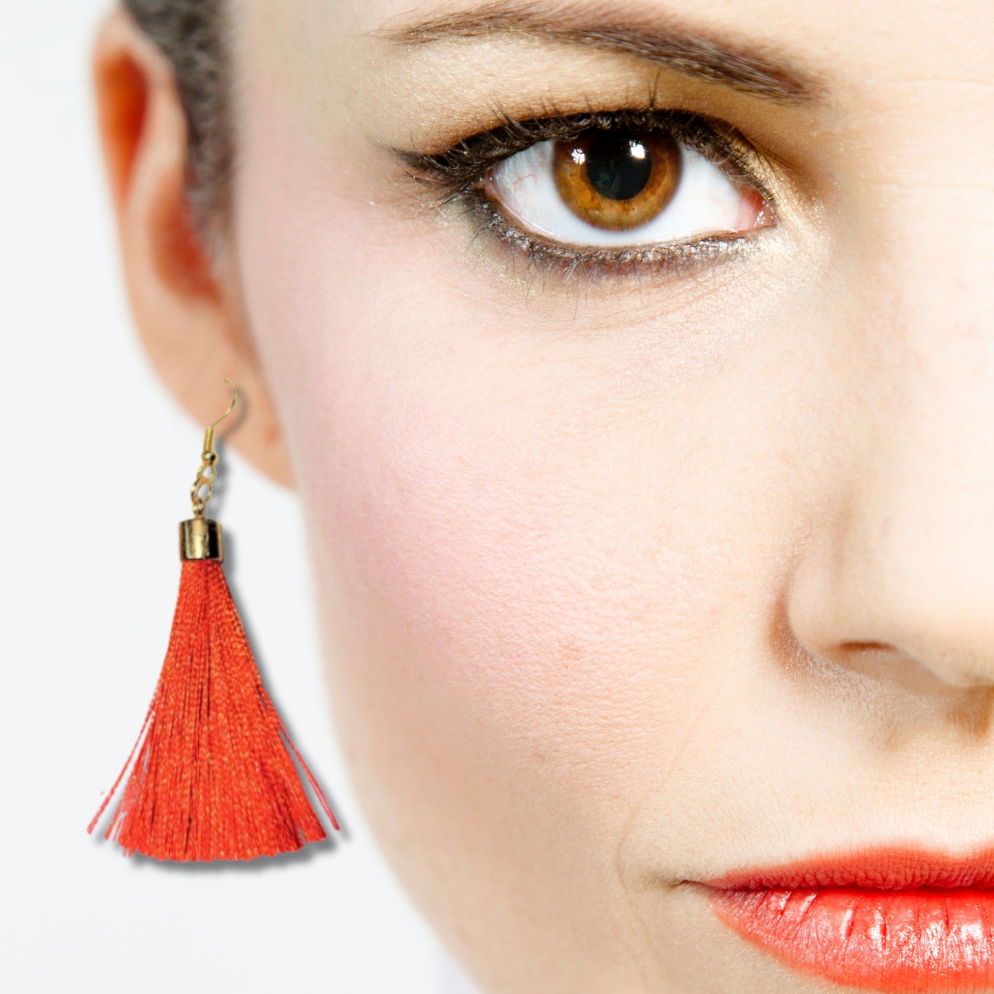 Red Tassel Fringe Earrings