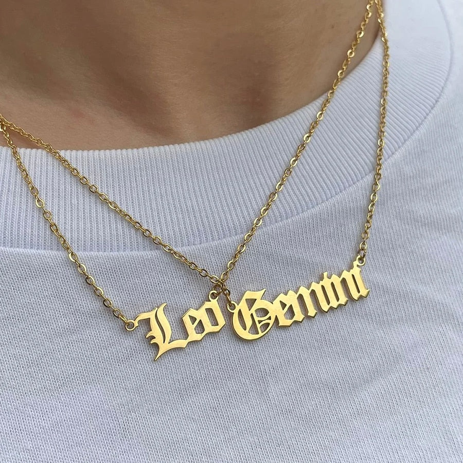 Gold Plated Nameplate Necklace Chain