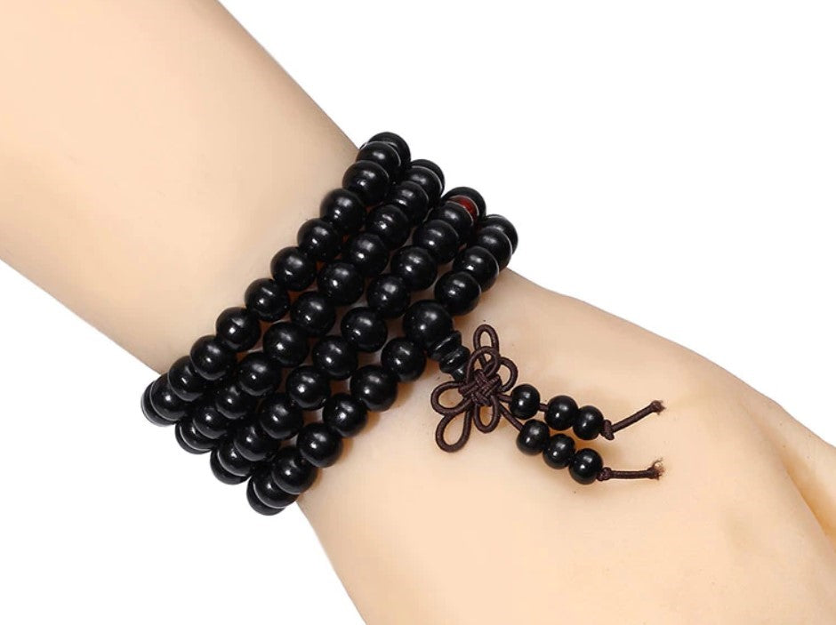Black Natural Sandalwood Healing Wood Round Beads Bracelet Necklace