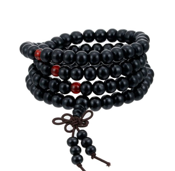 Black Natural Sandalwood Healing Wood Round Beads Bracelet Necklace