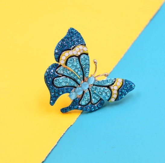 Rhinestone Butterfly Fashion Brooch