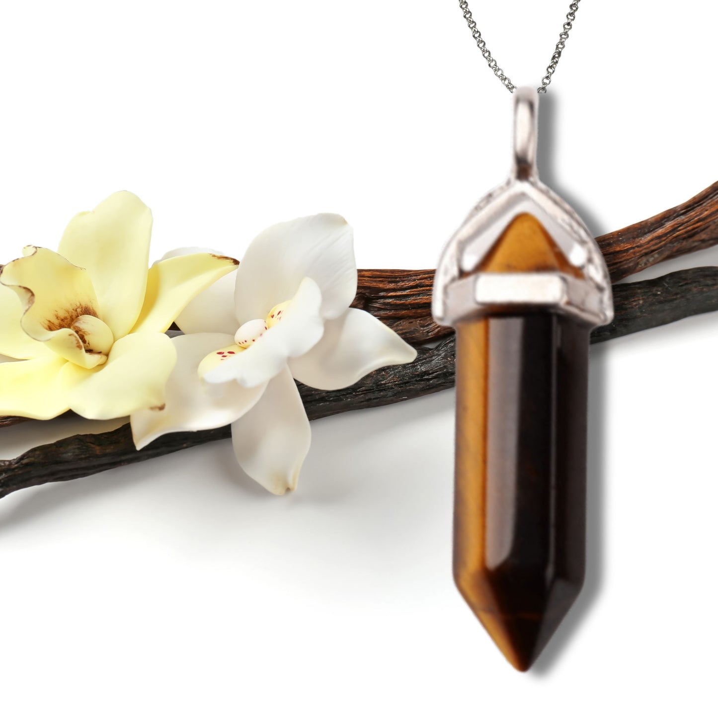 Natural Healing Tiger's Eye Silver Plated Necklace