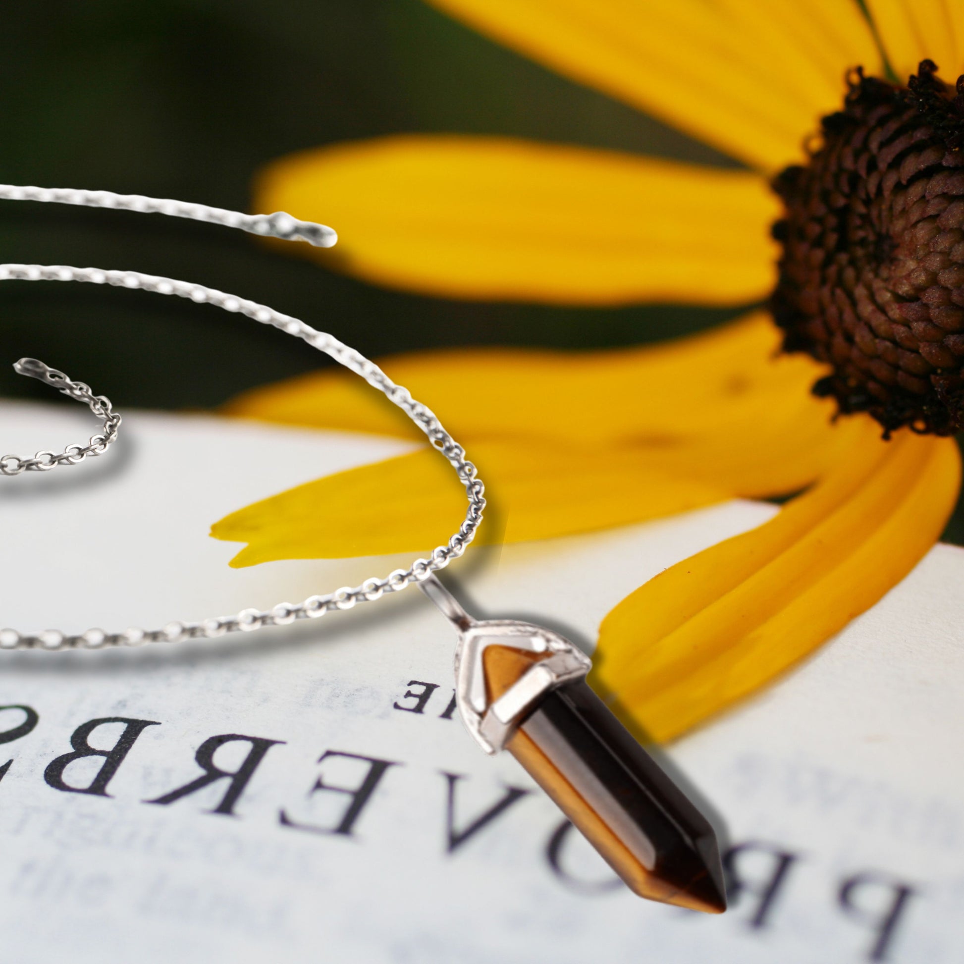 Natural Healing Tiger's Eye Silver Plated Necklace