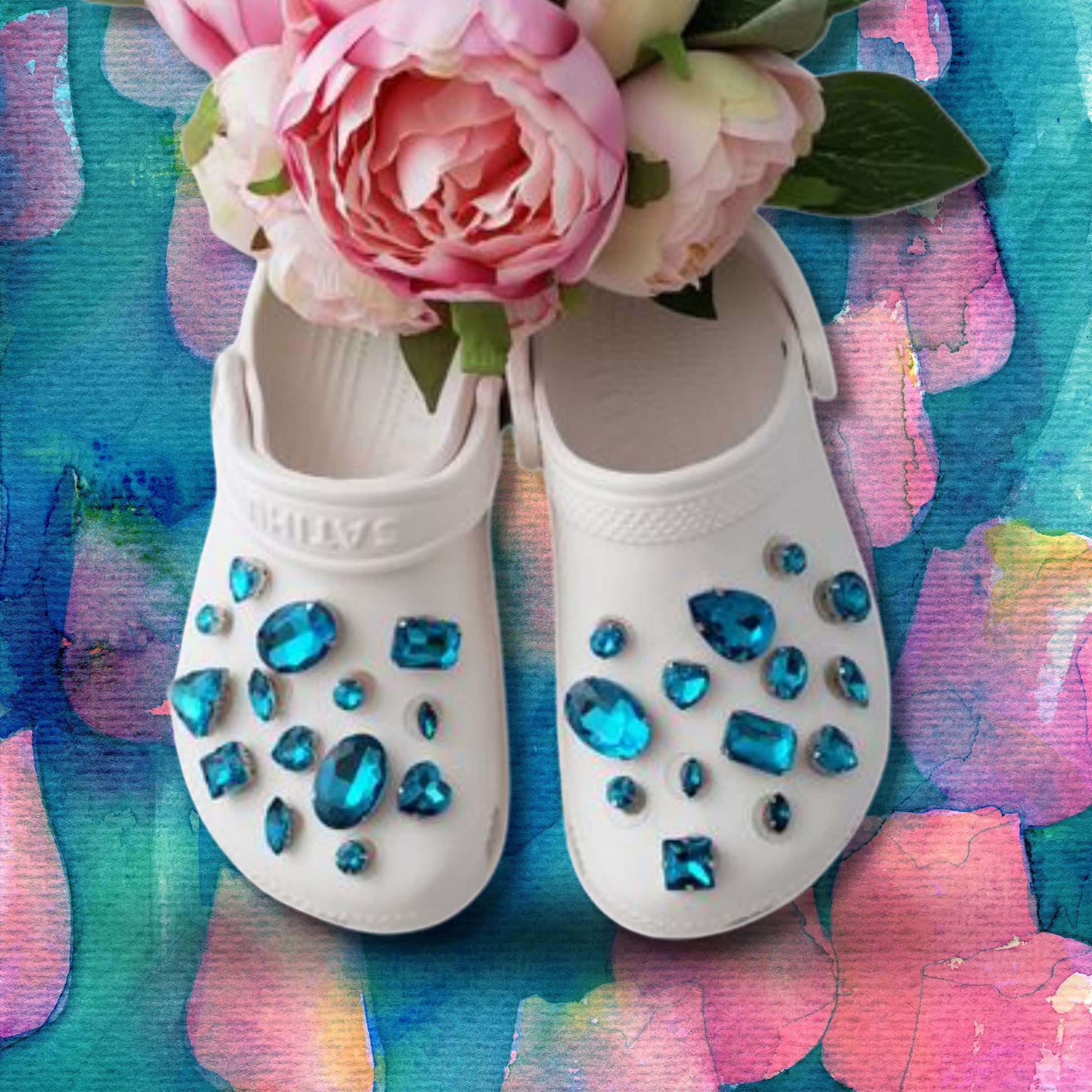 Crocs Charms Turquoise Rhinestone Shoe Charms